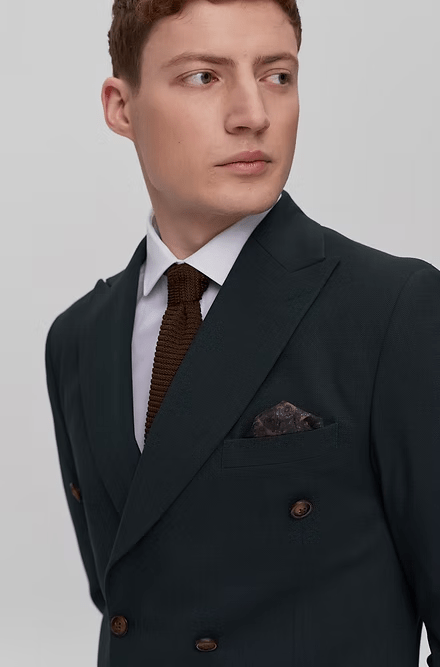 ceehuteey Men's Suit Fashion Leisure Double Breasted 2 Piece Business Tuxedos (Blazer+Pants)