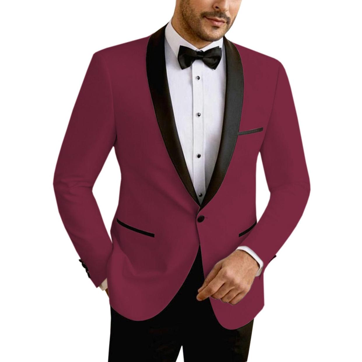 ceehuteey Men's Suit Jacket Slim Fit One Button Shawl Lapel Tuxedo Wedding Groomsmen Blazer