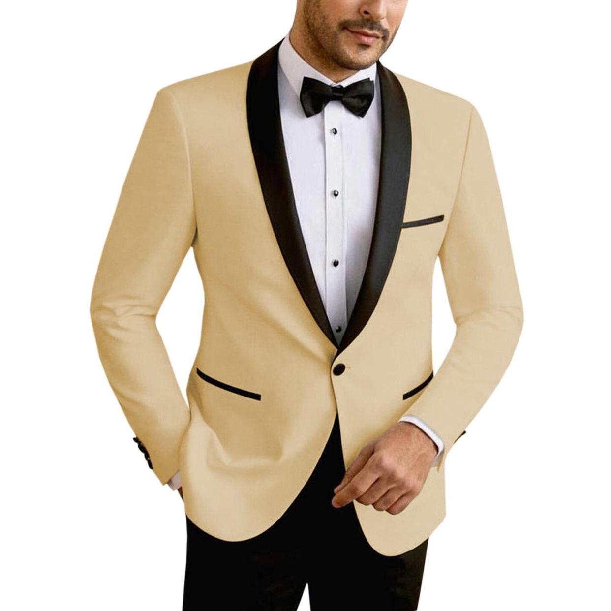 ceehuteey Men's Suit Jacket Slim Fit One Button Shawl Lapel Tuxedo Wedding Groomsmen Blazer