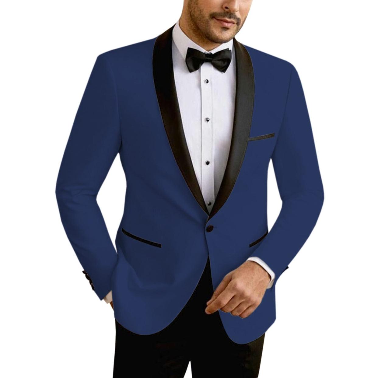 ceehuteey Men's Suit Jacket Slim Fit One Button Shawl Lapel Tuxedo Wedding Groomsmen Blazer