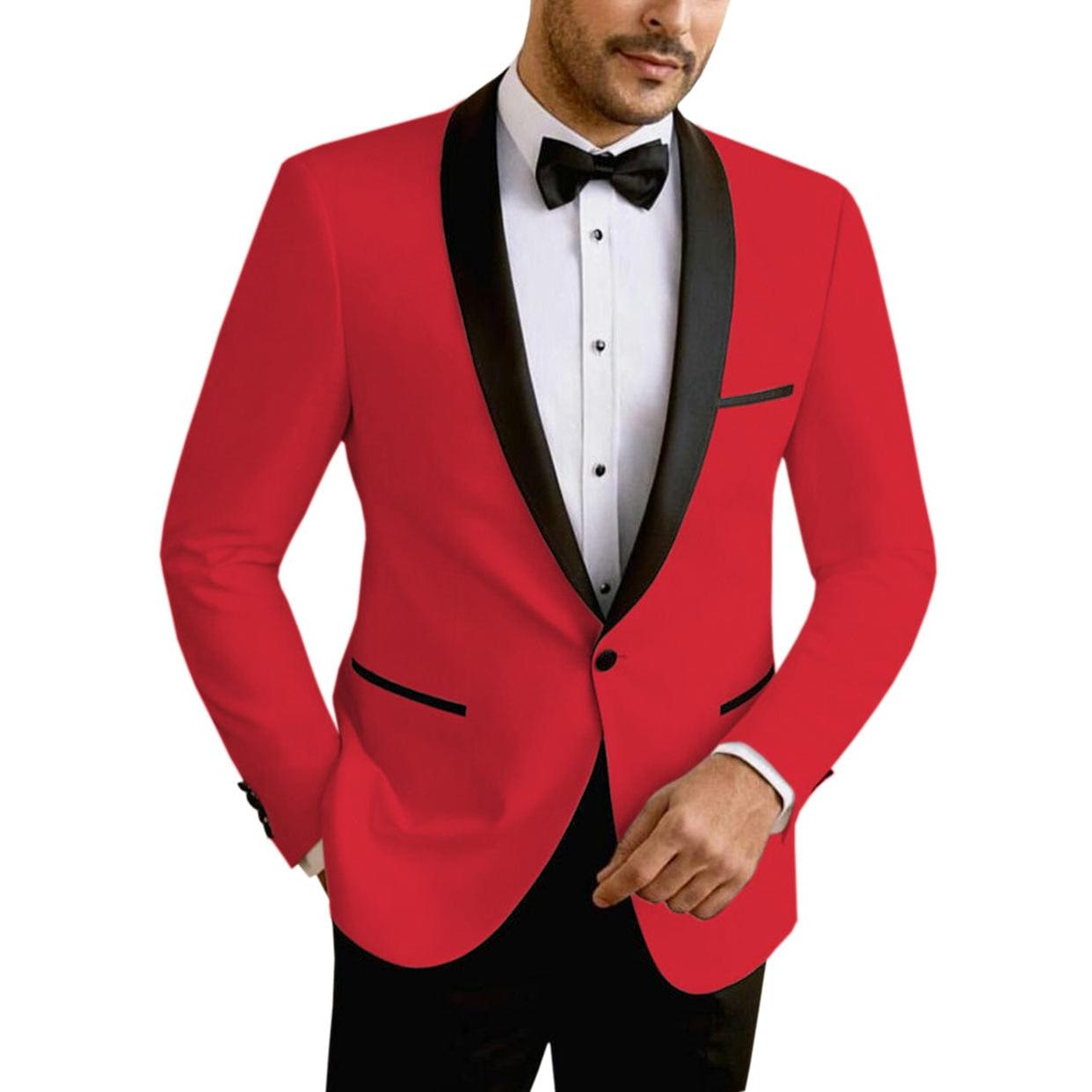 ceehuteey Men's Suit Jacket Slim Fit One Button Shawl Lapel Tuxedo Wedding Groomsmen Blazer
