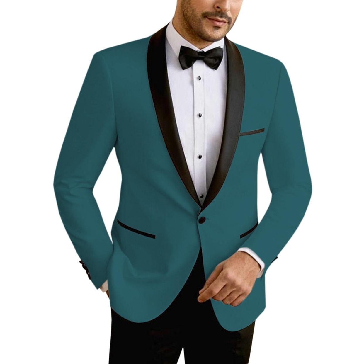 ceehuteey Men's Suit Jacket Slim Fit One Button Shawl Lapel Tuxedo Wedding Groomsmen Blazer