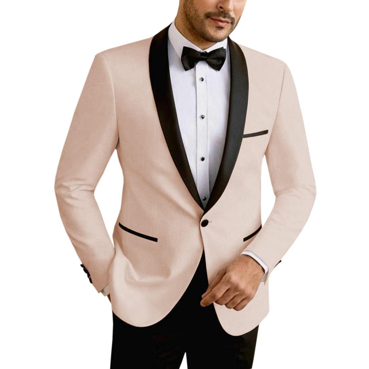 ceehuteey Men's Suit Jacket Slim Fit One Button Shawl Lapel Tuxedo Wedding Groomsmen Blazer