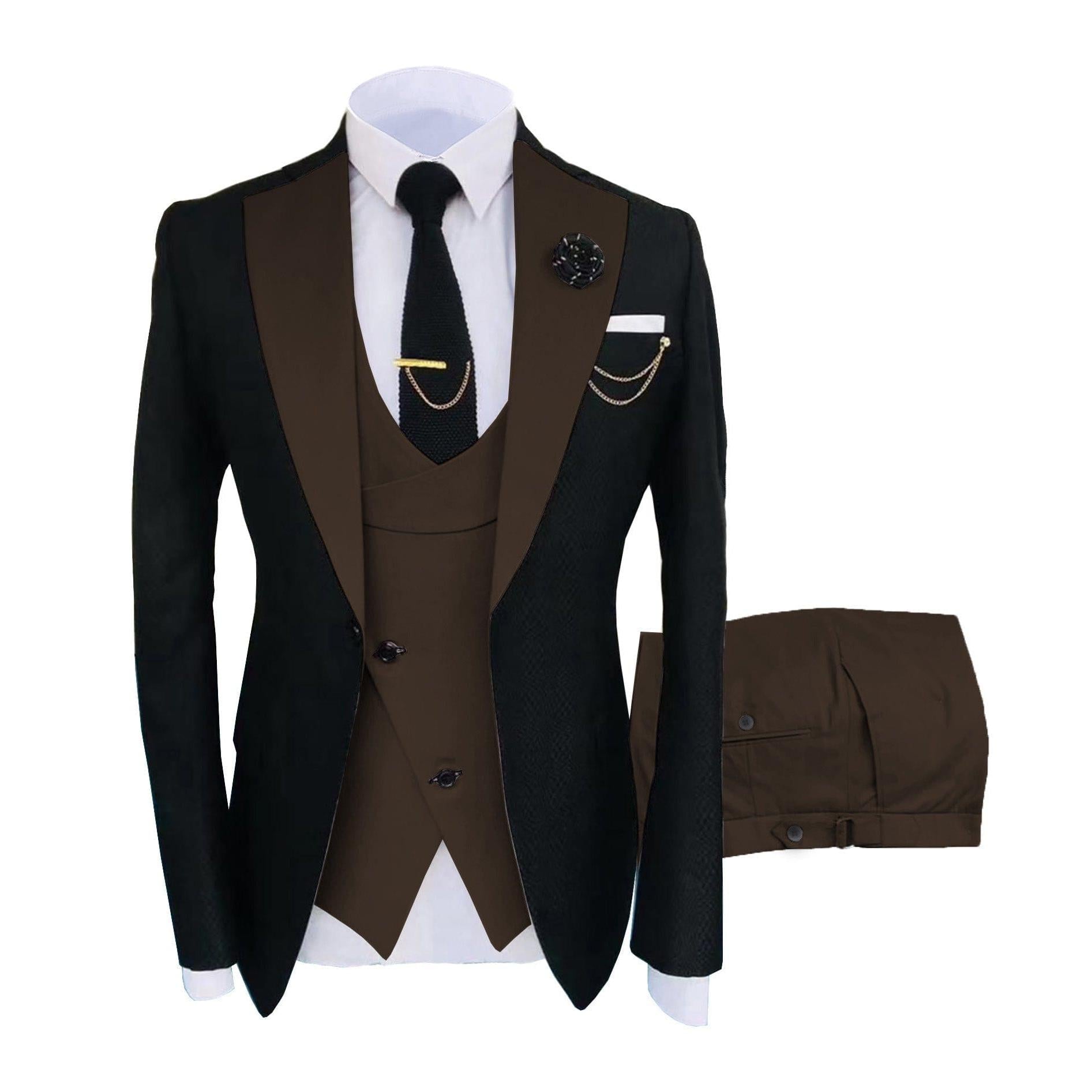 ceehuteey Men's Suits Slim Fit 3 Pieces Notch Lapel Tuxedos for Wedding (Blazer+Vest+Pant)