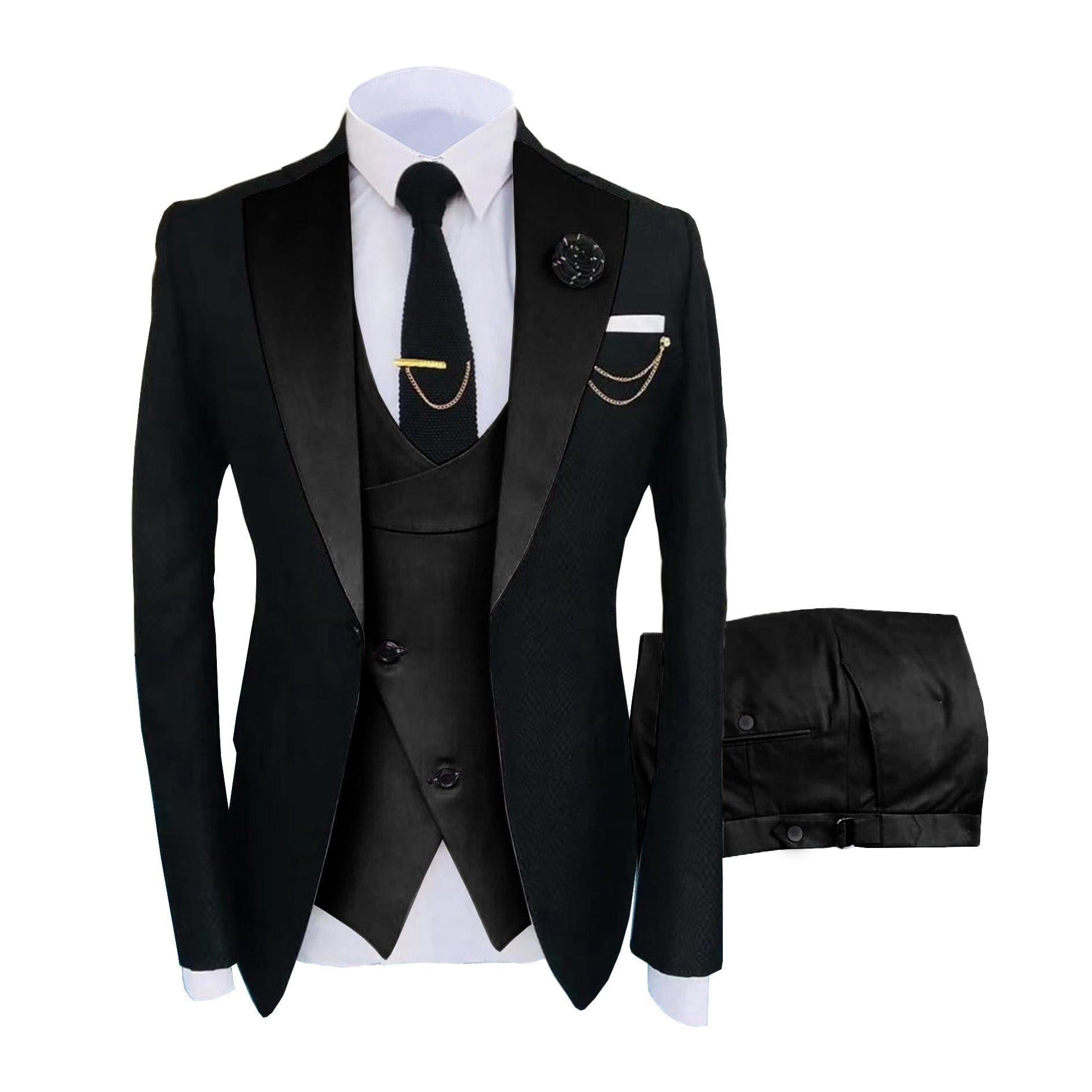 ceehuteey Men's Suits Slim Fit 3 Pieces Notch Lapel Tuxedos for Wedding (Blazer+Vest+Pant)