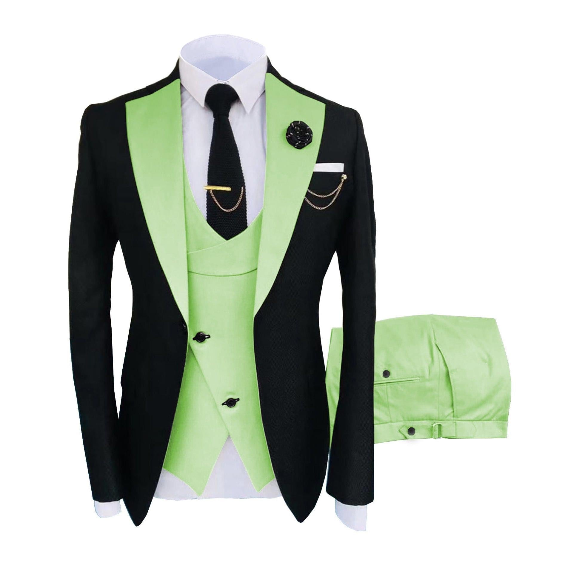 ceehuteey Men's Suits Slim Fit 3 Pieces Notch Lapel Tuxedos for Wedding (Blazer+Vest+Pant)