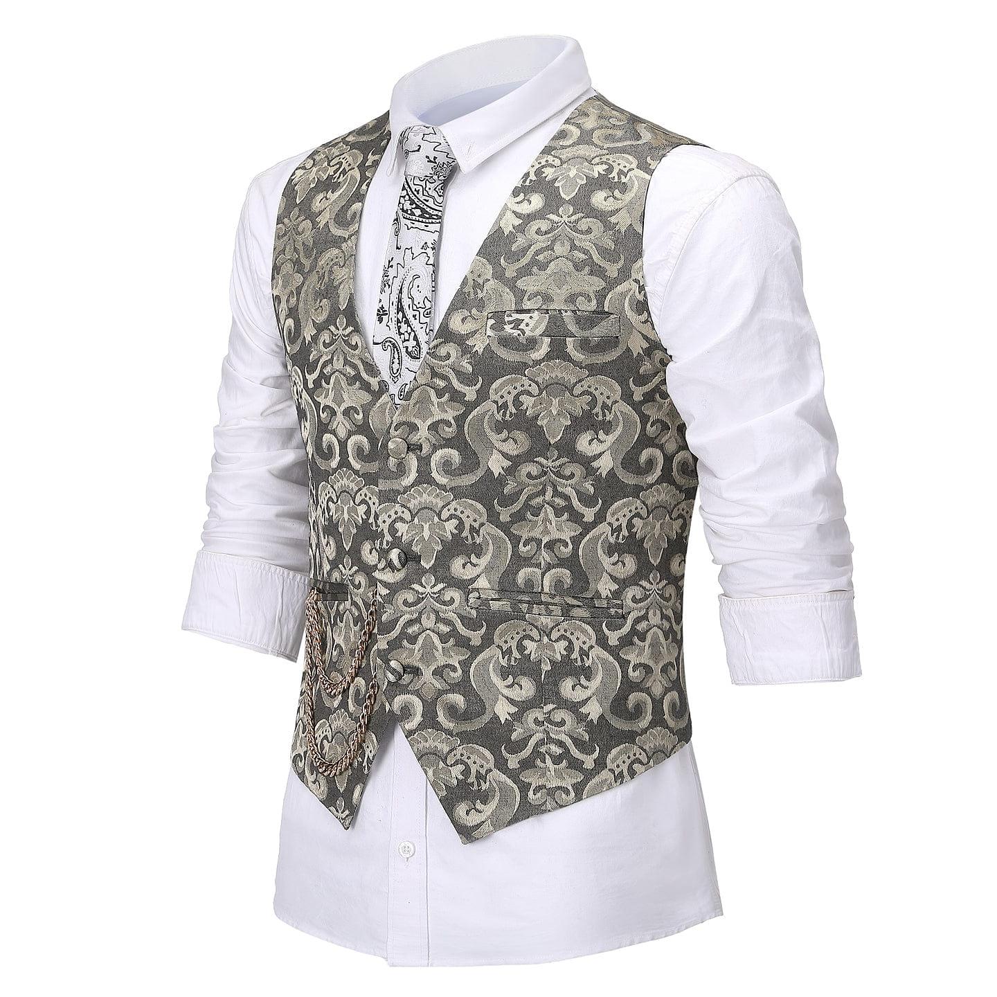 ceehuteey Men's V-Neck Sleeveless Slim Fit Jacket Casual Suit Vests