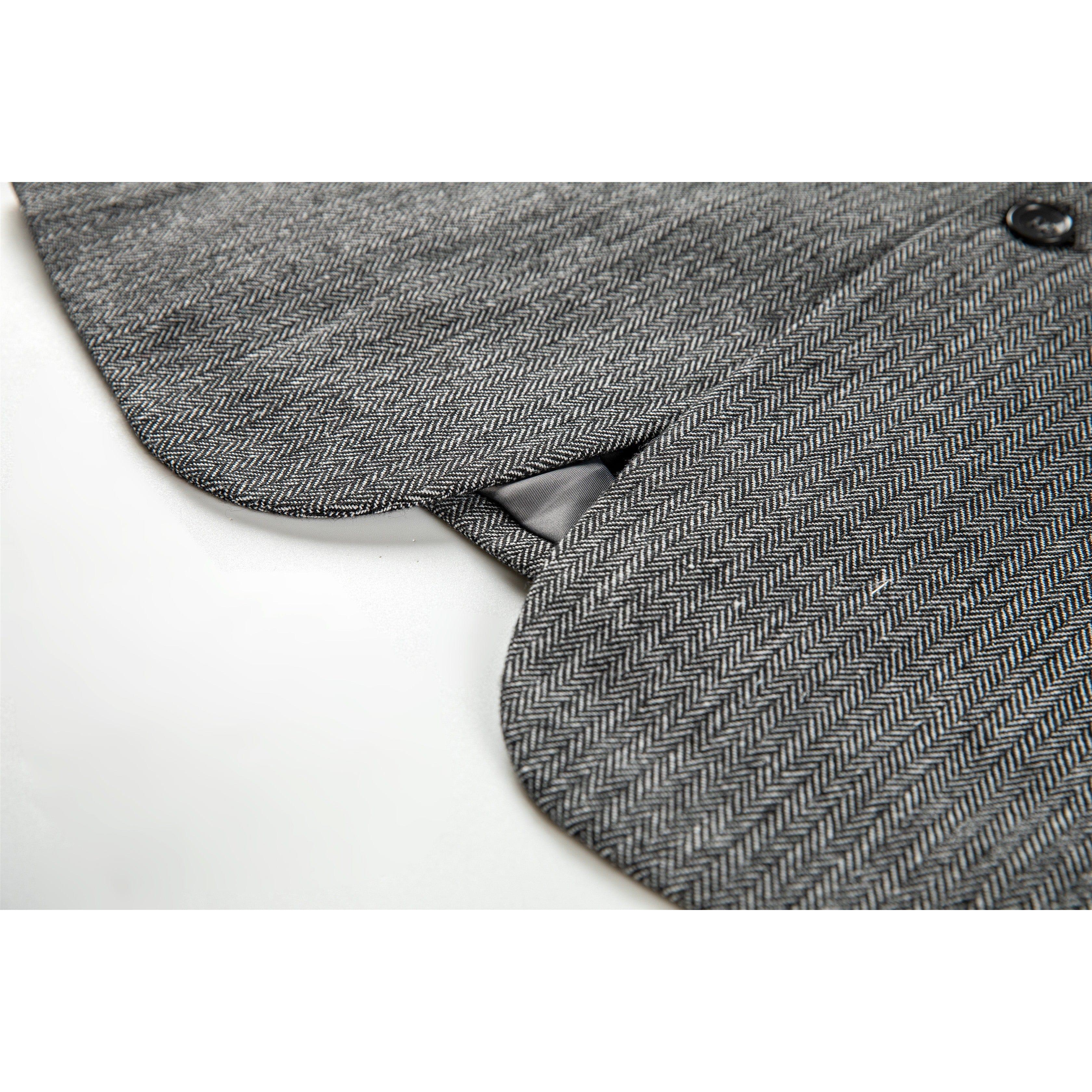 ceehuteey Men's winter Leisure Wool Herringbone Tweed Formal Notch Lapel Blazer