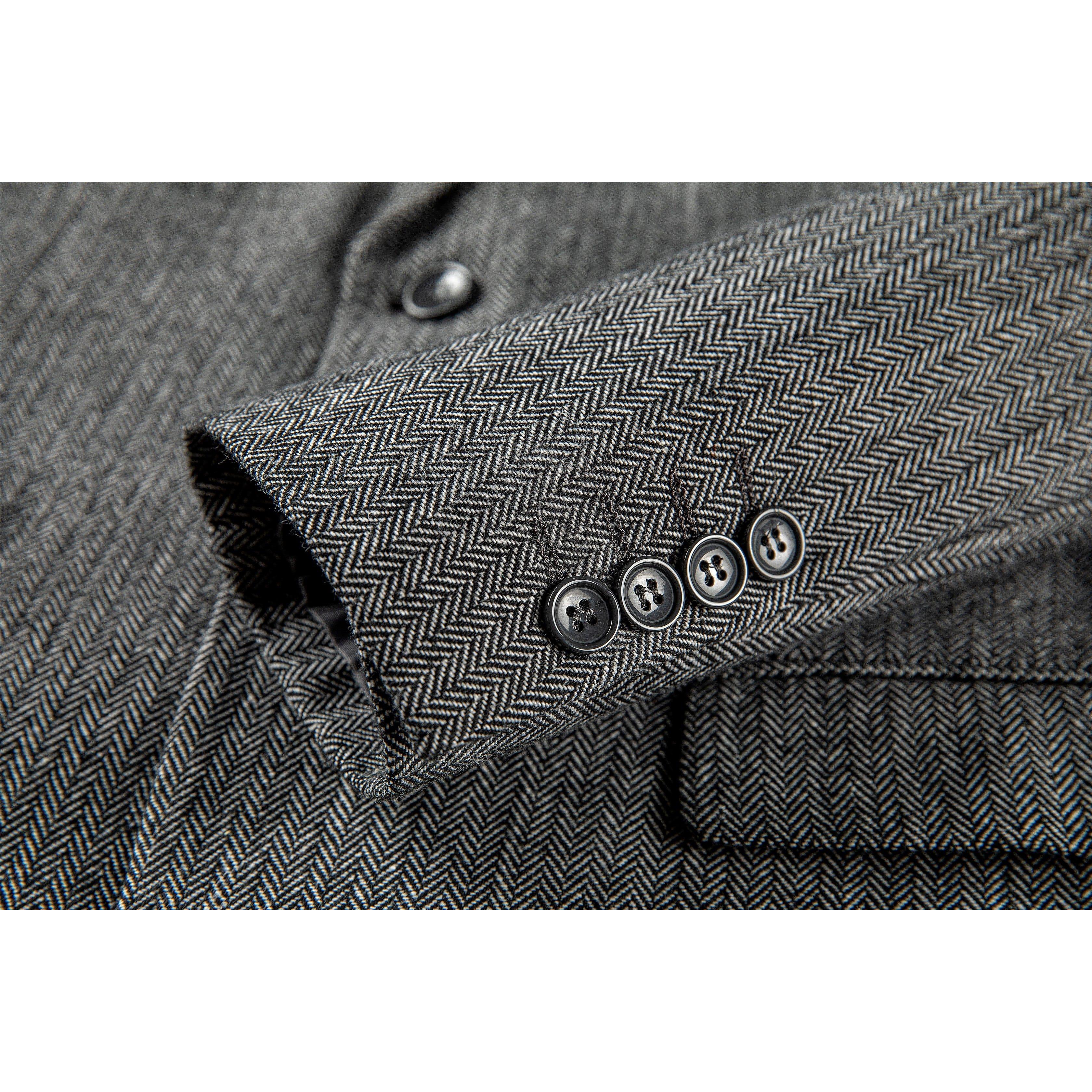 ceehuteey Men's winter Leisure Wool Herringbone Tweed Formal Notch Lapel Blazer