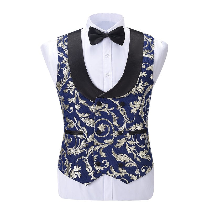 Mens Double Breasted Shawl Lapel Suit Vest | ceehuteey Royal Blue / XS Mens Double Breasted Shawl Lapel Suit Vest | ceehuteey Royal Blue / XS