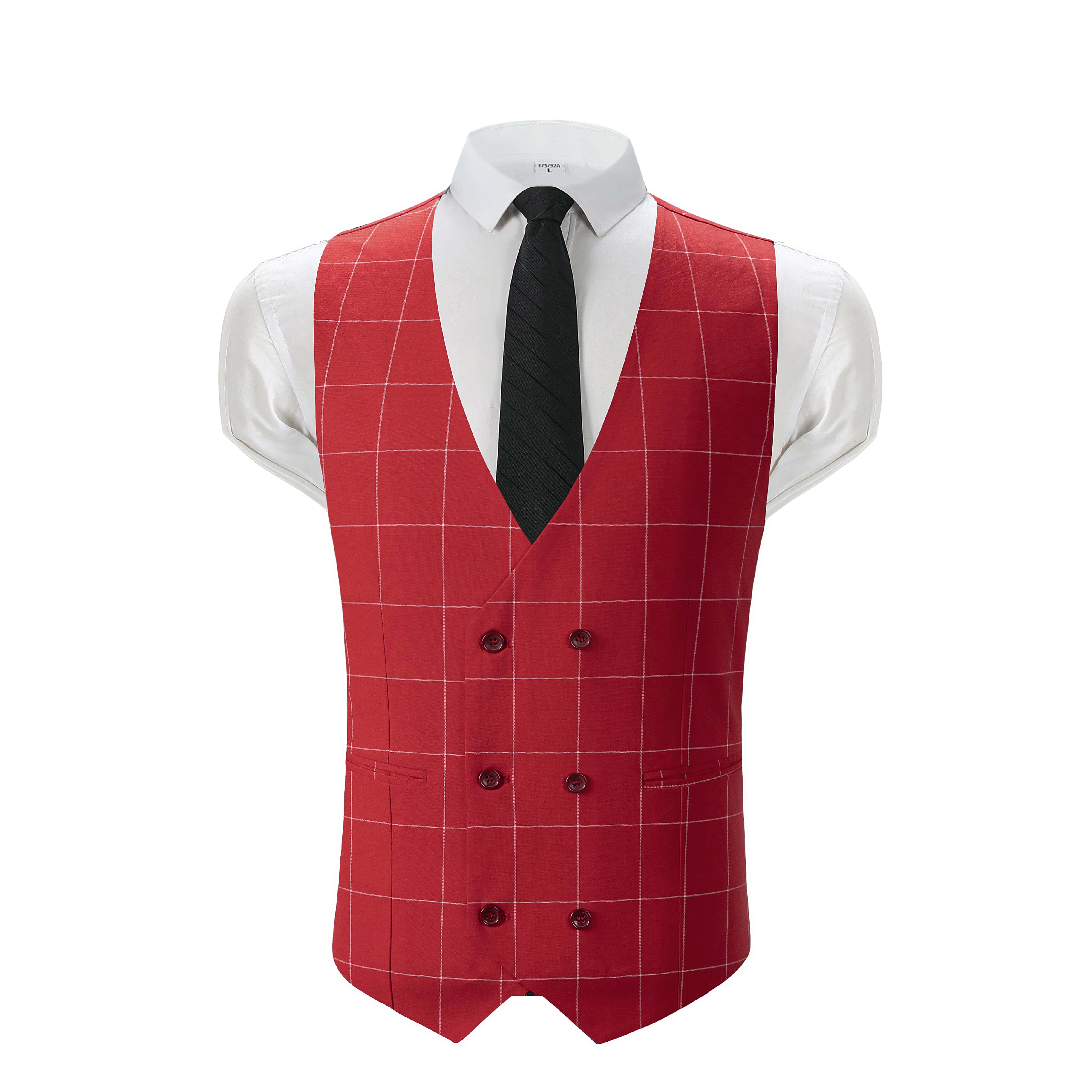 ceehuteey Mens Suit 3 Pieces Formal Business Peak Lapel Plaid Solid Tuxedos Jacket for Wedding Groom(Blazer+Vest+Pants)