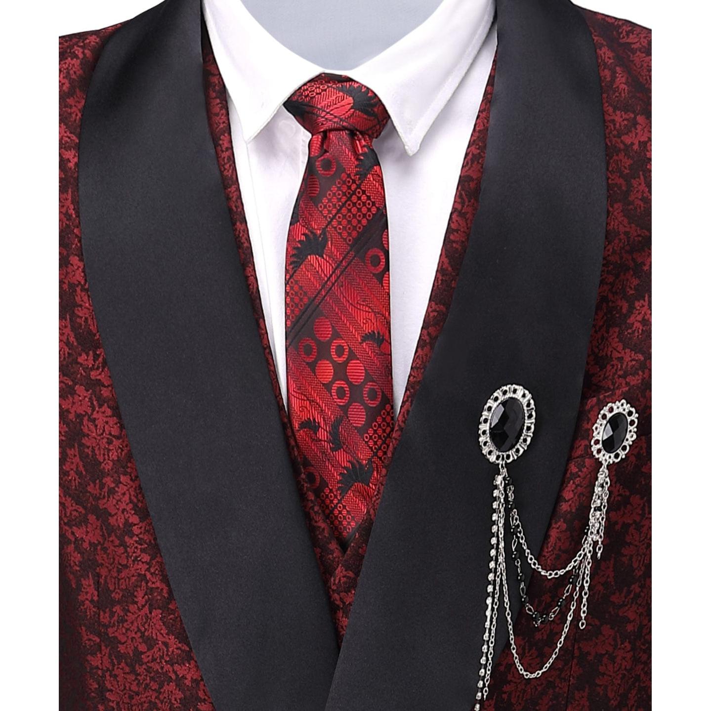 ceehuteey Mens Suit 3 Pieces Formal Business Shawl Lapel Plaid Tuxedos Jacket for Wedding Groom(Blazer+Vest+Pants)