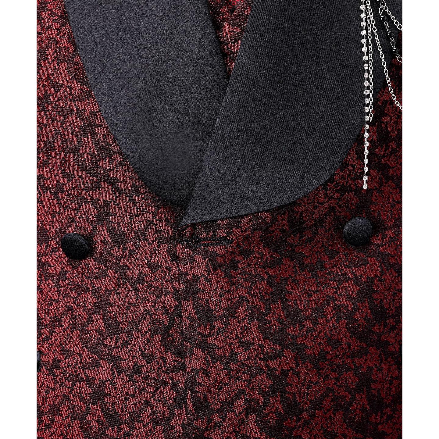 ceehuteey Mens Suit 3 Pieces Formal Business Shawl Lapel Plaid Tuxedos Jacket for Wedding Groom(Blazer+Vest+Pants)