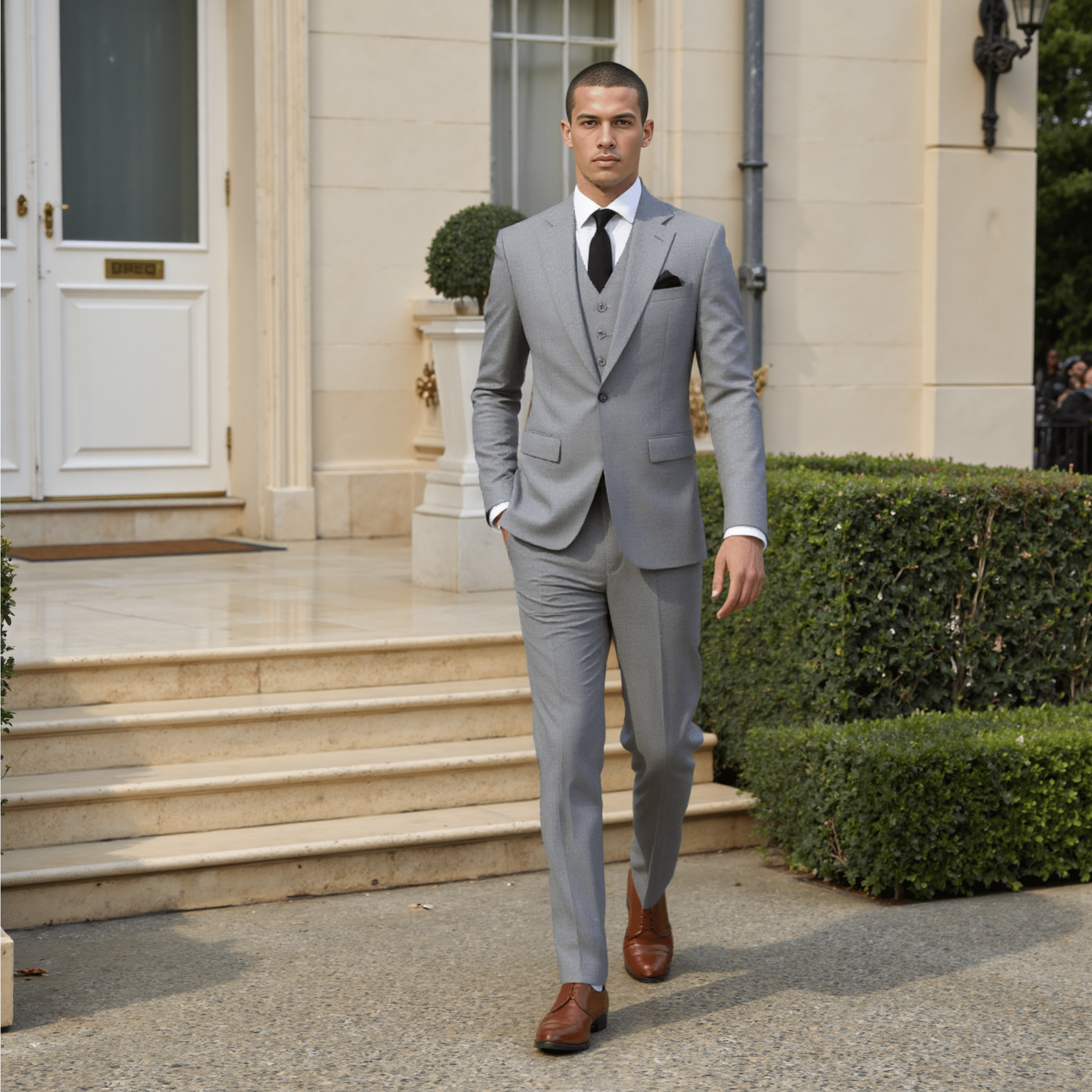 ceehuteey Mens Suit 3-Pieces Notch Lapel Fashion Formal Solid Blazer Suit (Blazer+vest+Pants)