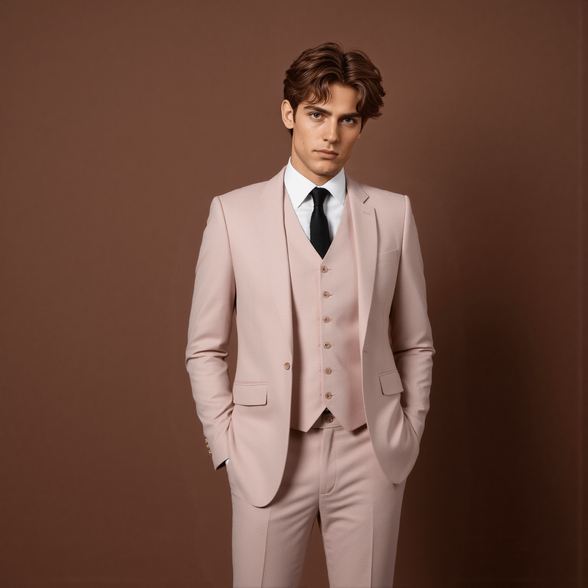 ceehuteey Mens Suit 3-Pieces Notch Lapel Fashion Formal Solid Blazer Suit (Blazer+vest+Pants)