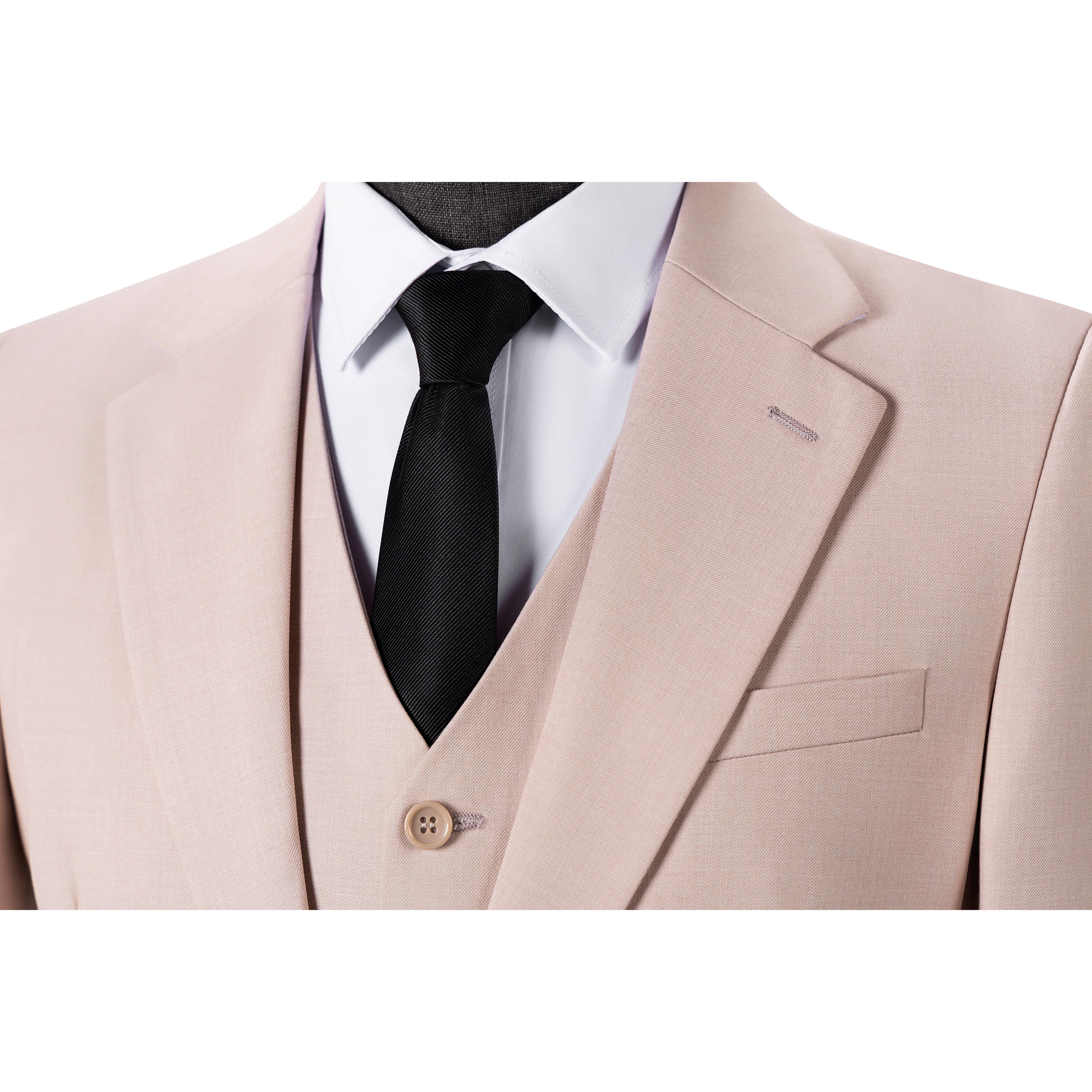 ceehuteey Mens Suit 3-Pieces Notch Lapel Fashion Formal Solid Blazer Suit (Blazer+vest+Pants)