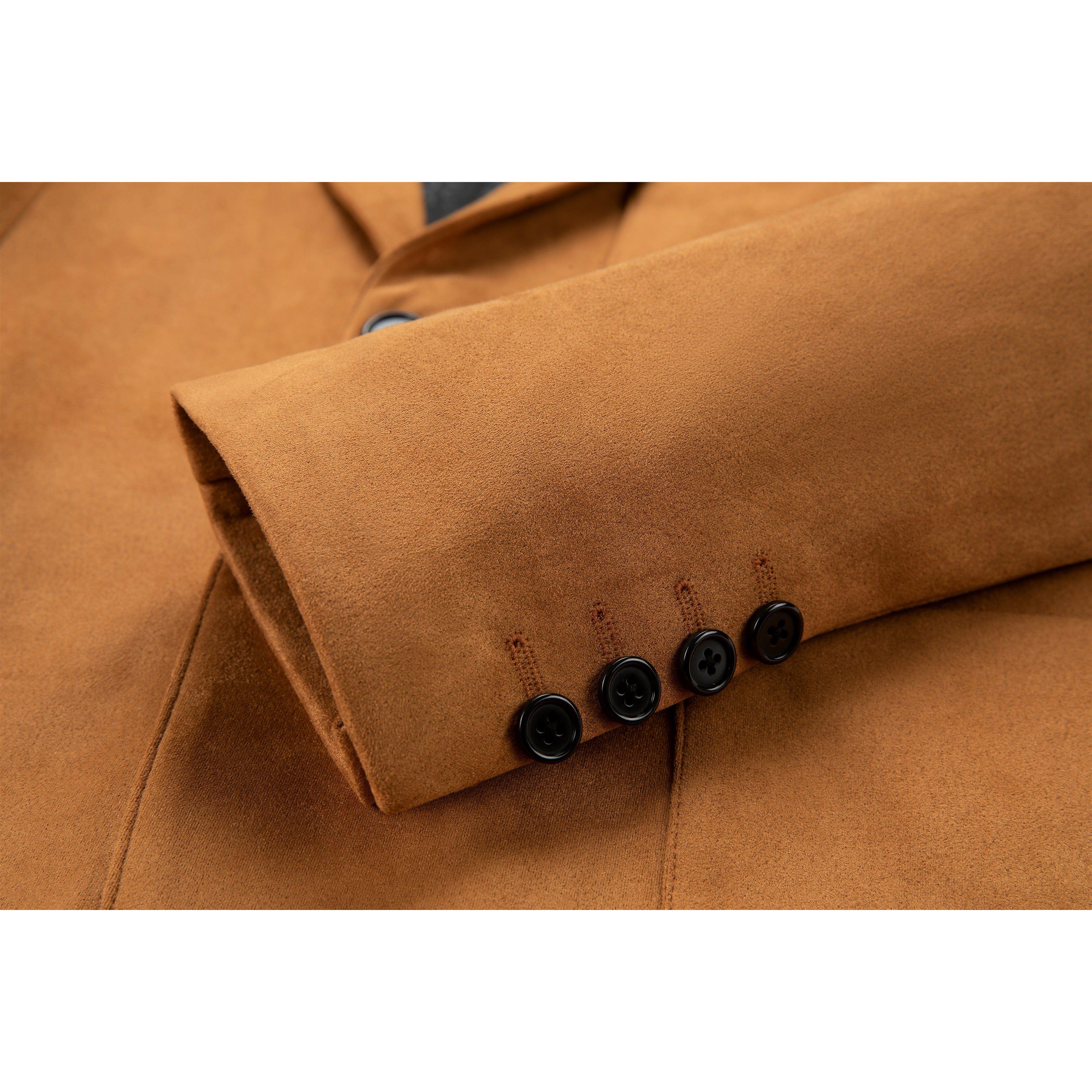 ceehuteey Suede Men's Fashion Notch Lapel Blazer Denim Jacket