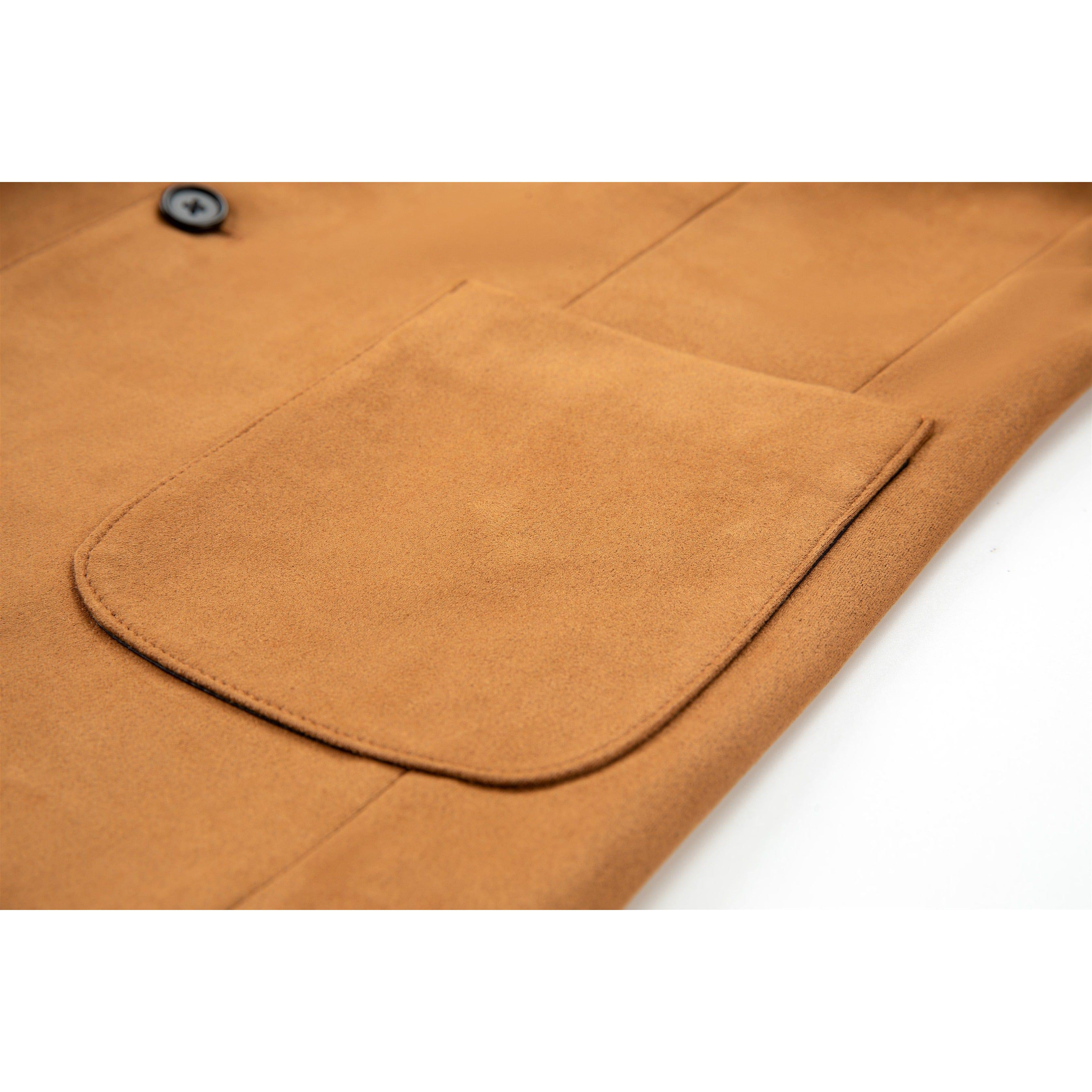 ceehuteey Suede Men's Fashion Notch Lapel Blazer Denim Jacket