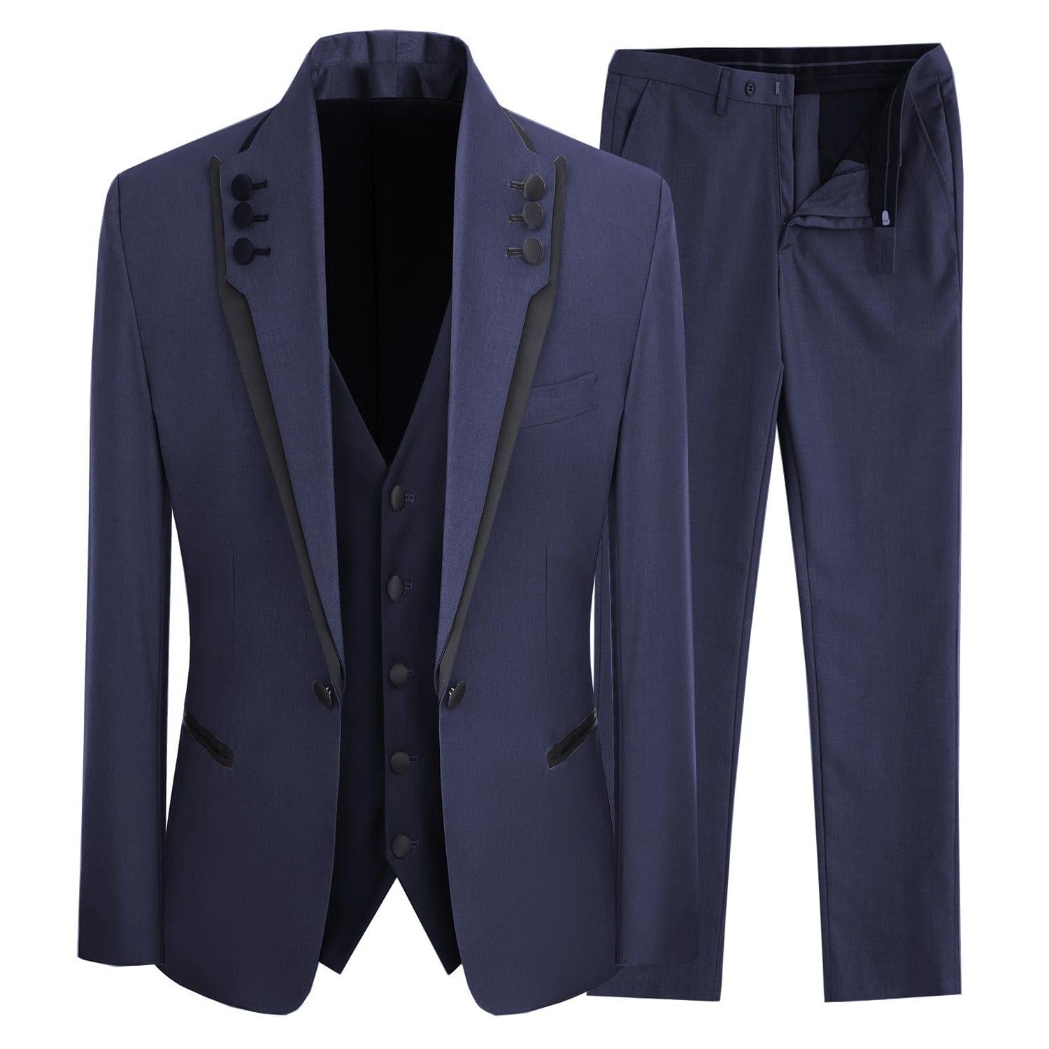ceehuteey Western Mens 3 Piece Suit Blazer Vest Pant for for wedding party