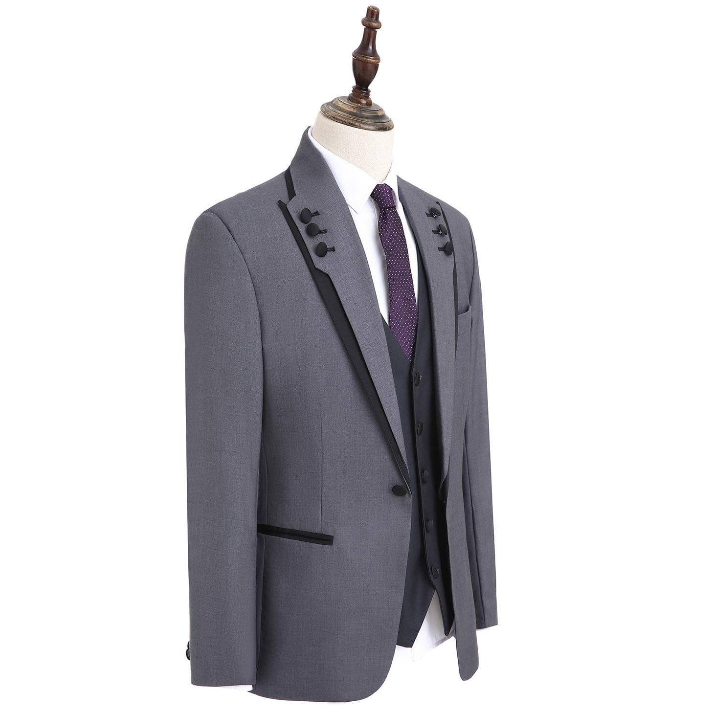 ceehuteey Western Mens 3 Piece Suit Blazer Vest Pant for for wedding party