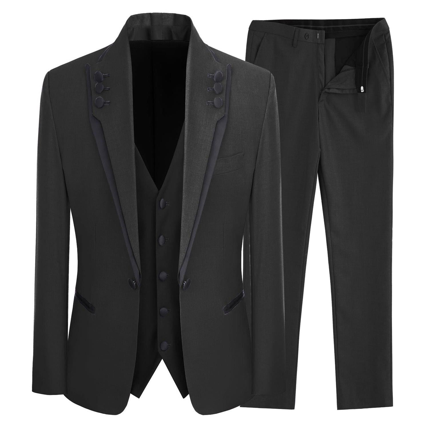 ceehuteey Western Mens 3 Piece Suit Blazer Vest Pant for for wedding party