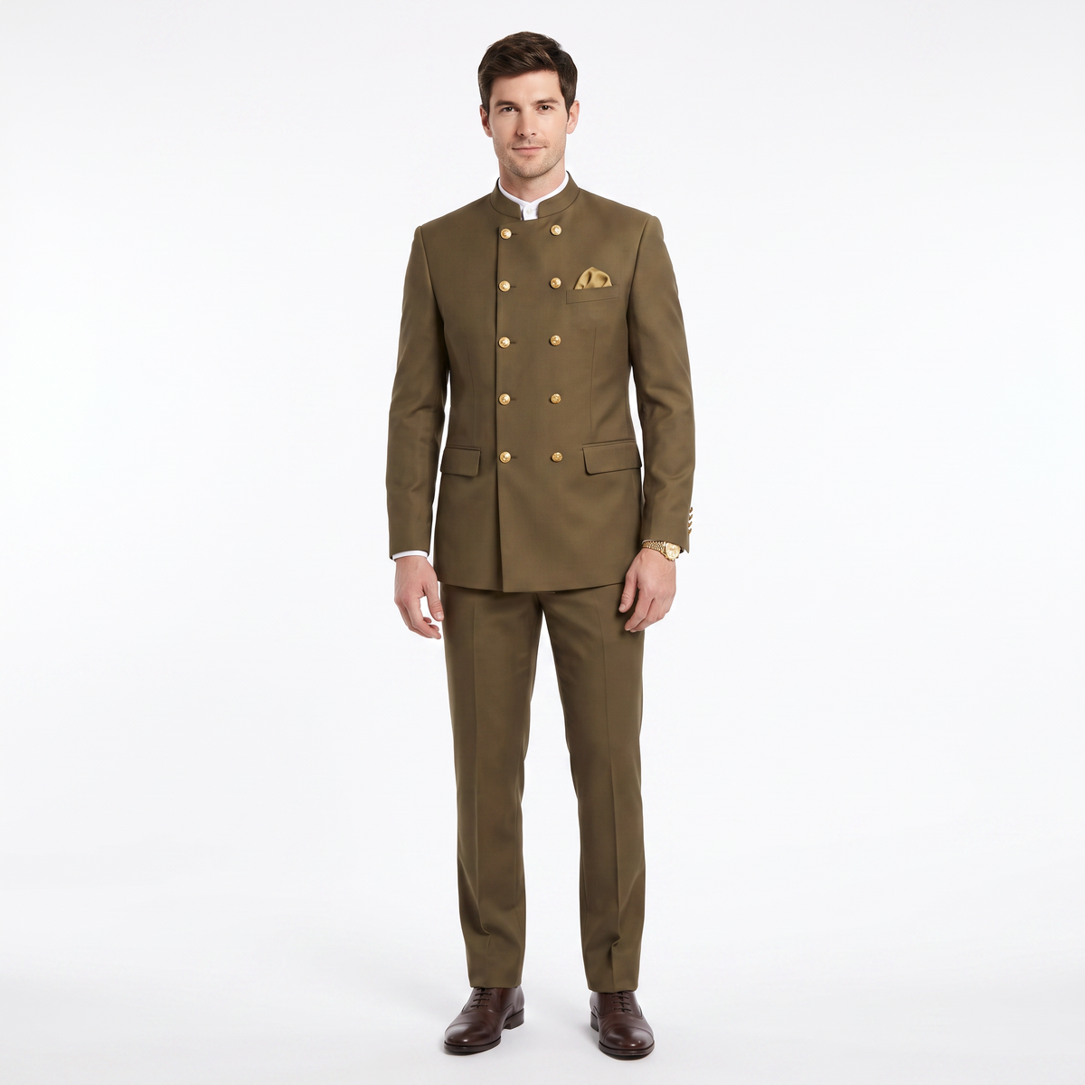 Ceehuteey Men's 2 Pieces With Metal Clasp Classic Vintage Double Breasted Suits (Blazer+Pants)