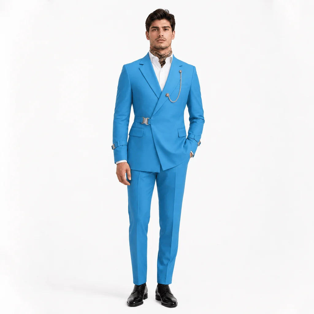 Ceehuteey Men's Suits 2 Pieces Notch Lapel Tuxedo For Wedding (Blazer + Pants)
