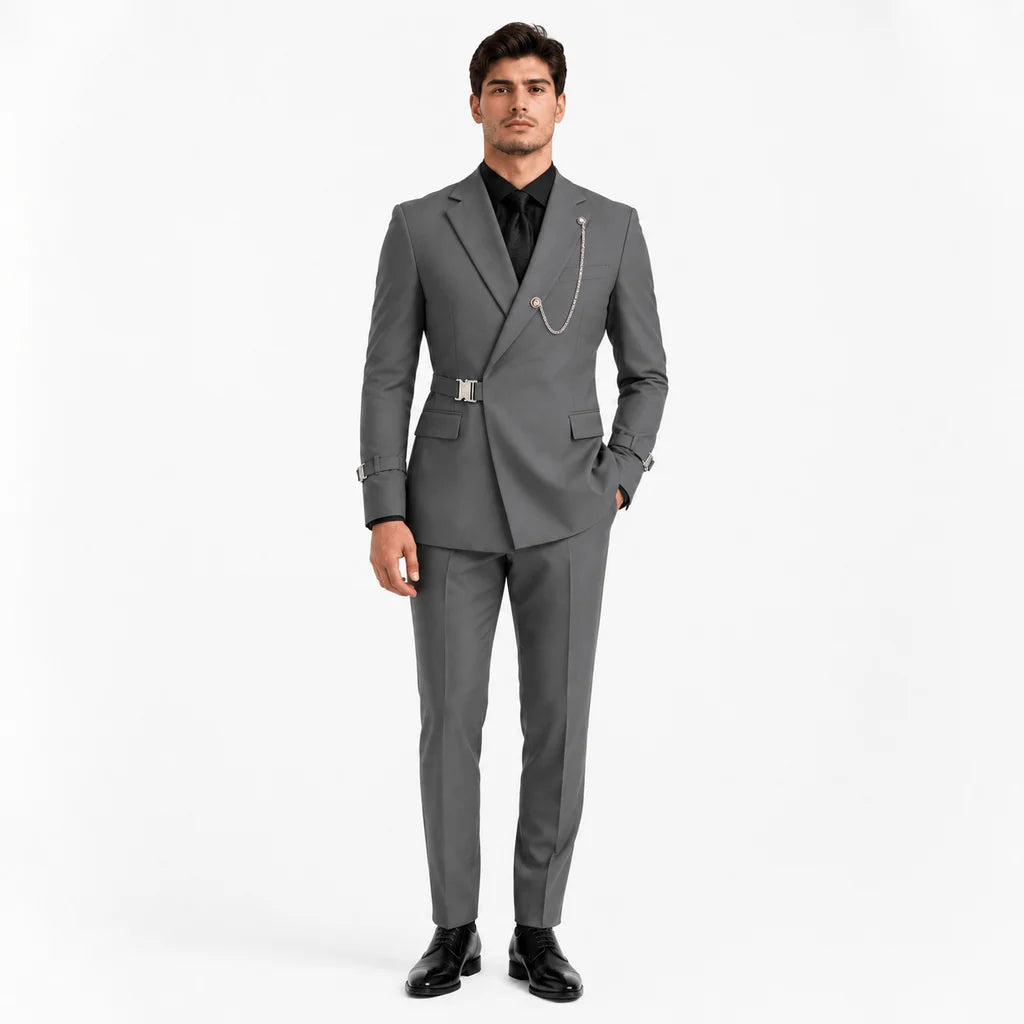 Ceehuteey Men's Suits 2 Pieces Notch Lapel Tuxedo For Wedding (Blazer + Pants)