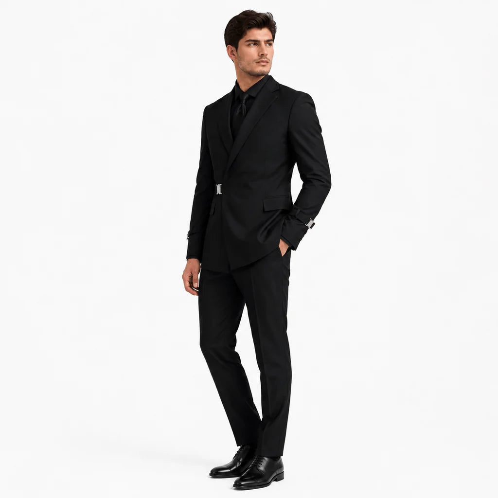 Ceehuteey Men's Suits 2 Pieces Notch Lapel Tuxedo For Wedding (Blazer + Pants)