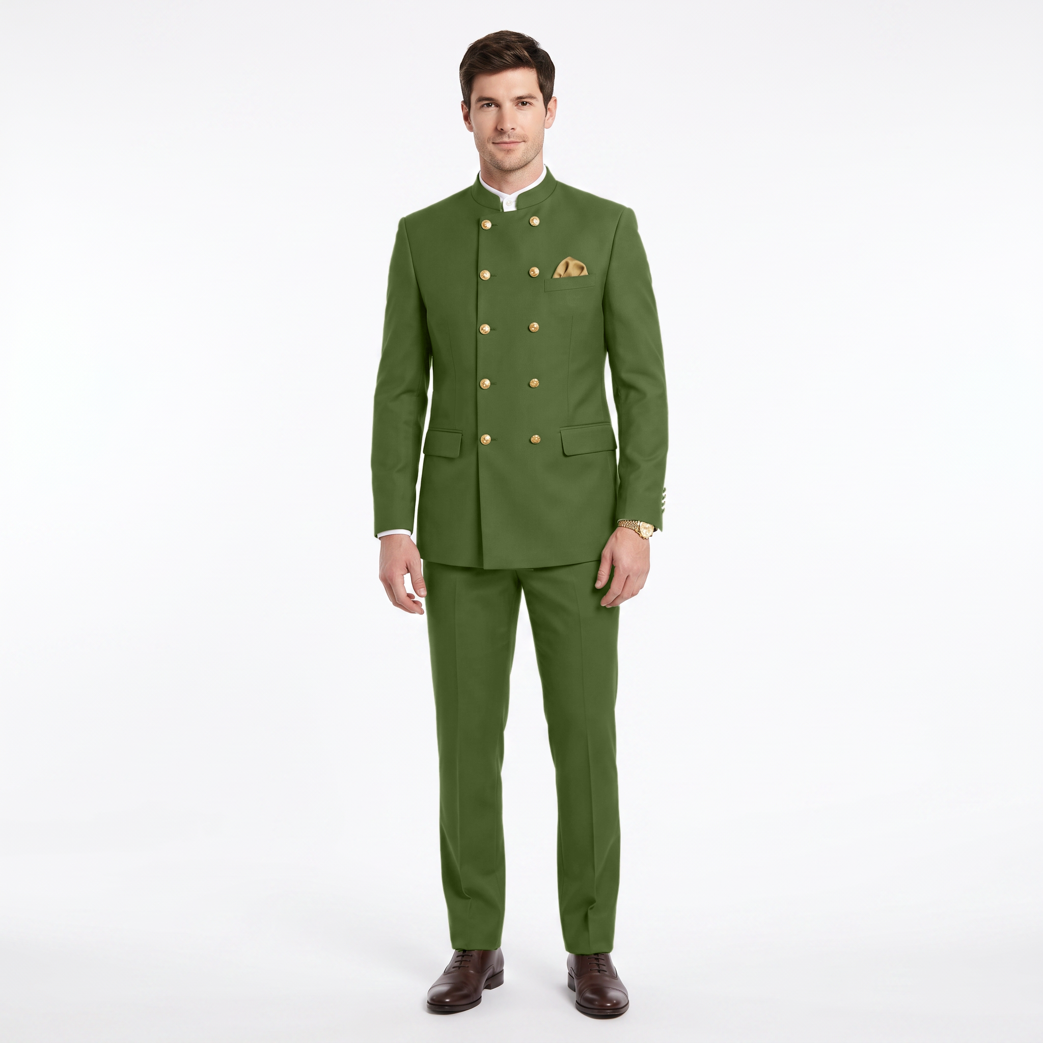 Ceehuteey Men's 2 Pieces With Metal Clasp Classic Vintage Double Breasted Suits (Blazer+Pants)