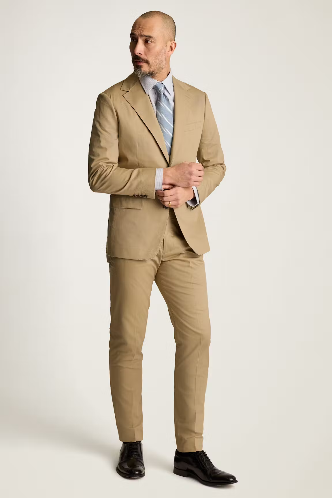 Men's 2 Pieces Khaki Casual Fashion Notch Lapel Suit (Blazer+Pants)