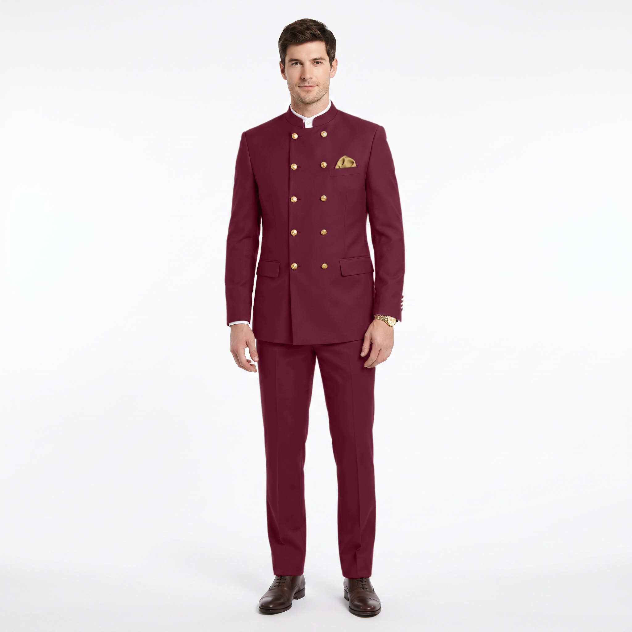 Ceehuteey Men's 2 Pieces With Metal Clasp Classic Vintage Double Breasted Suits (Blazer+Pants)
