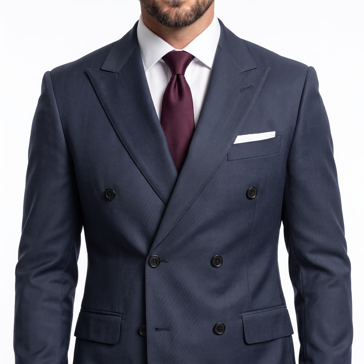 Ceehuteey Men's high-end business double breasted 2 Pieces Peak lapel Suits suit (Blazer+Pants)