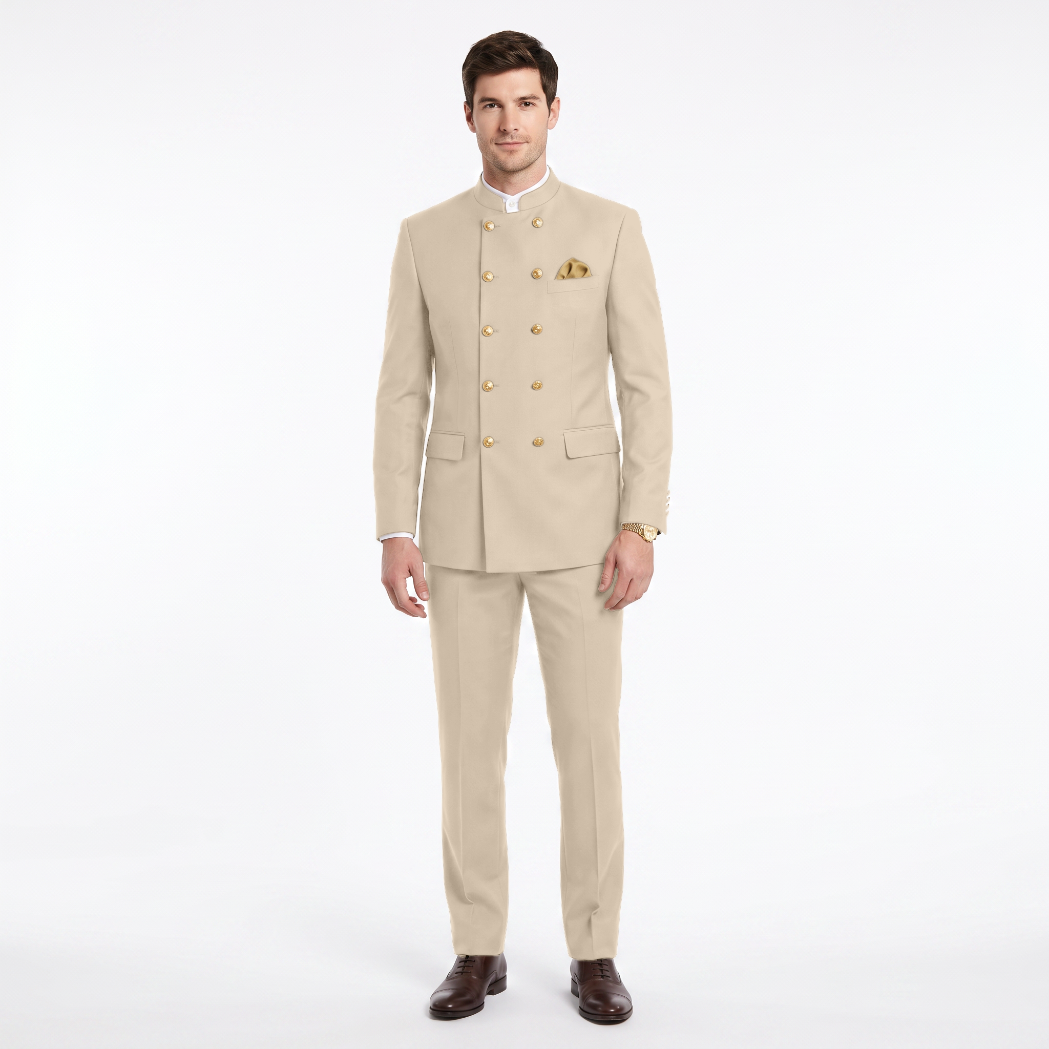 Ceehuteey Men's 2 Pieces With Metal Clasp Classic Vintage Double Breasted Suits (Blazer+Pants)