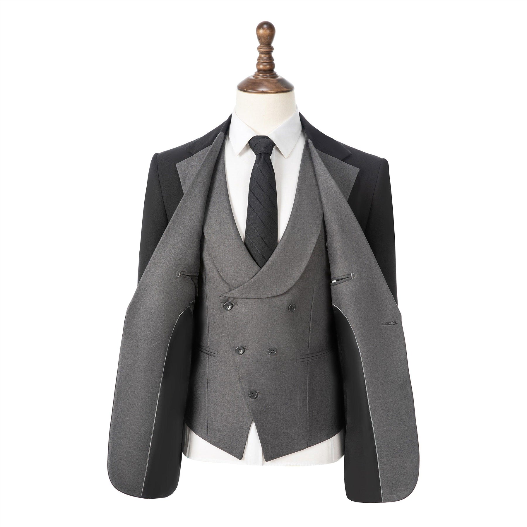 Ceehuteey Men's Suits 3 Pieces Notch Lapel Suits for Wedding (Blazer+Vest+Pant)