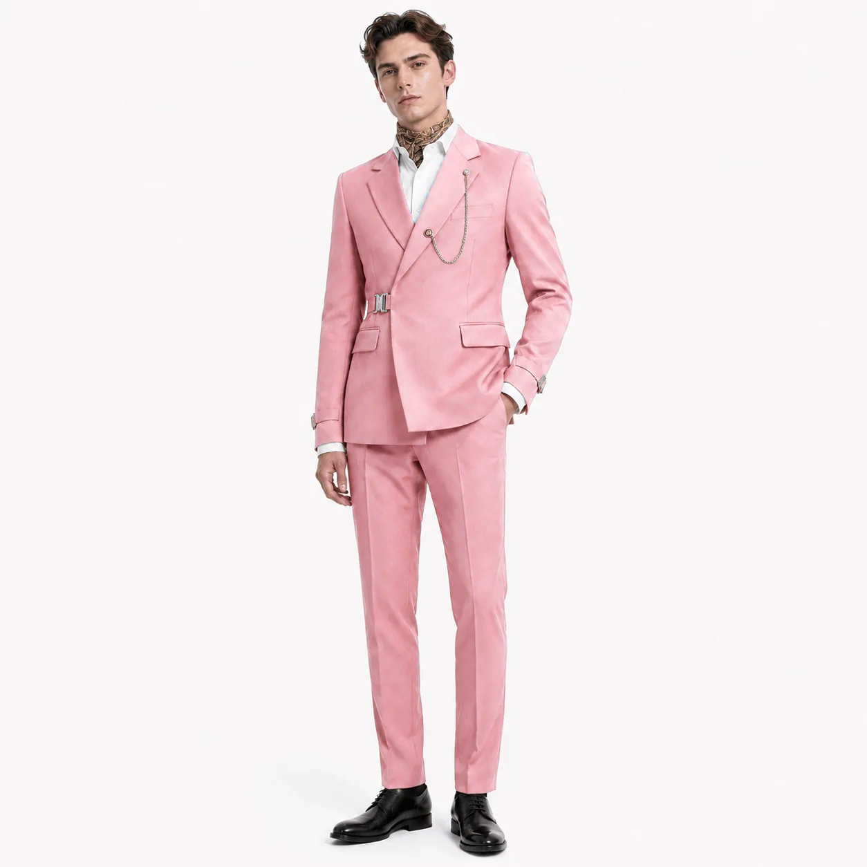 Ceehuteey Men's 2 Piece Suit with Metal Clasp Suit Stylish Suit Set