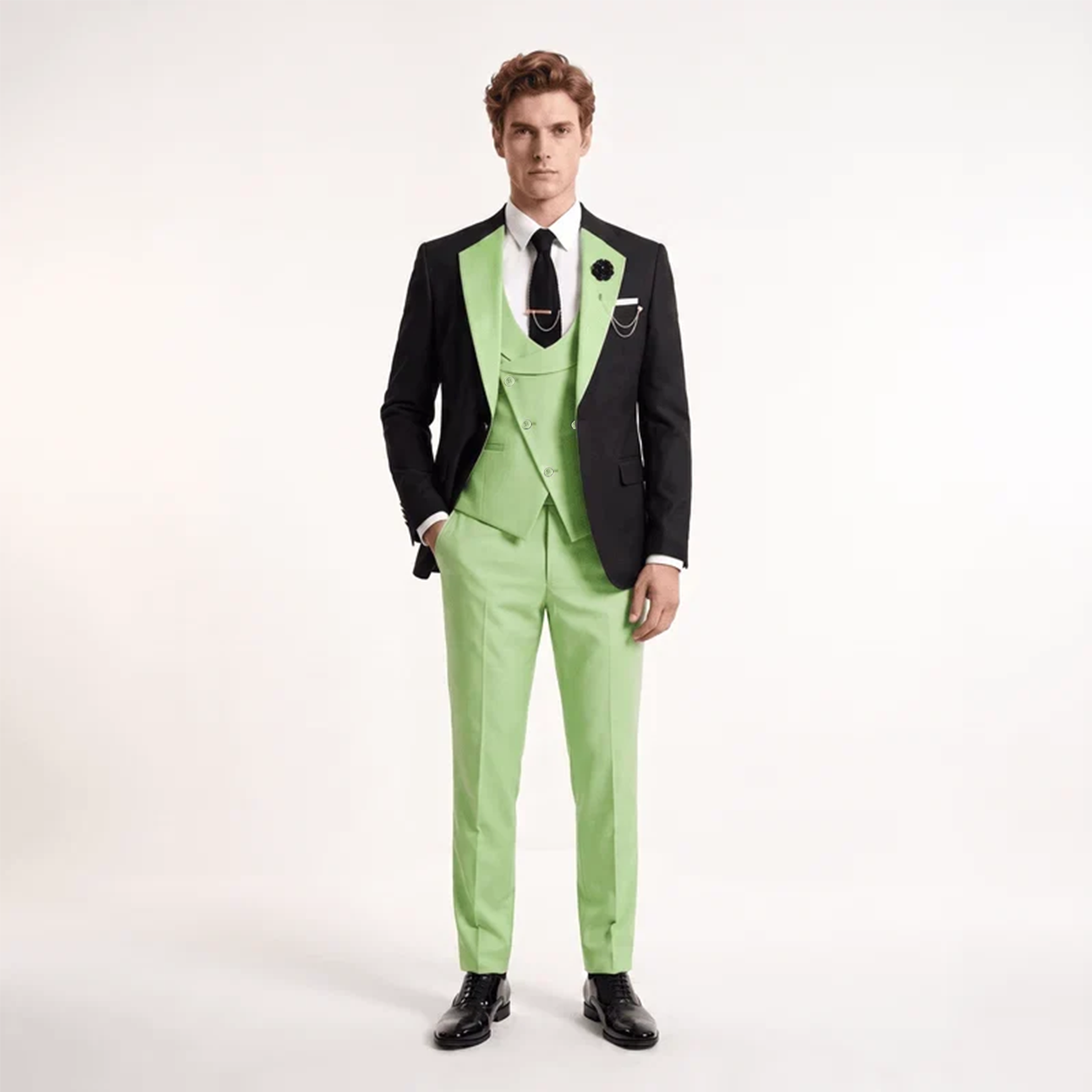 Ceehuteey Men's Suits 3 Pieces Notch Lapel Suits for Wedding (Blazer+Vest+Pant)