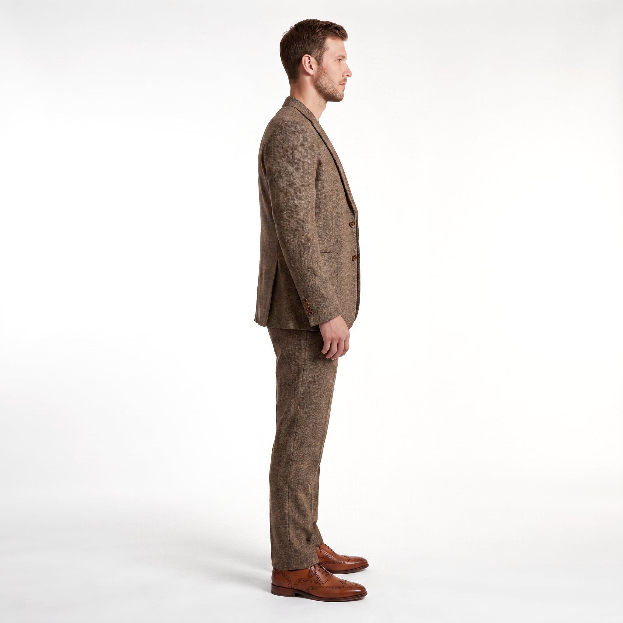 Ceehuteey 3 Pieces Men's Suit Classic Tweed Notch Lapel Suits Prom(Blazer+Vest+Pants)