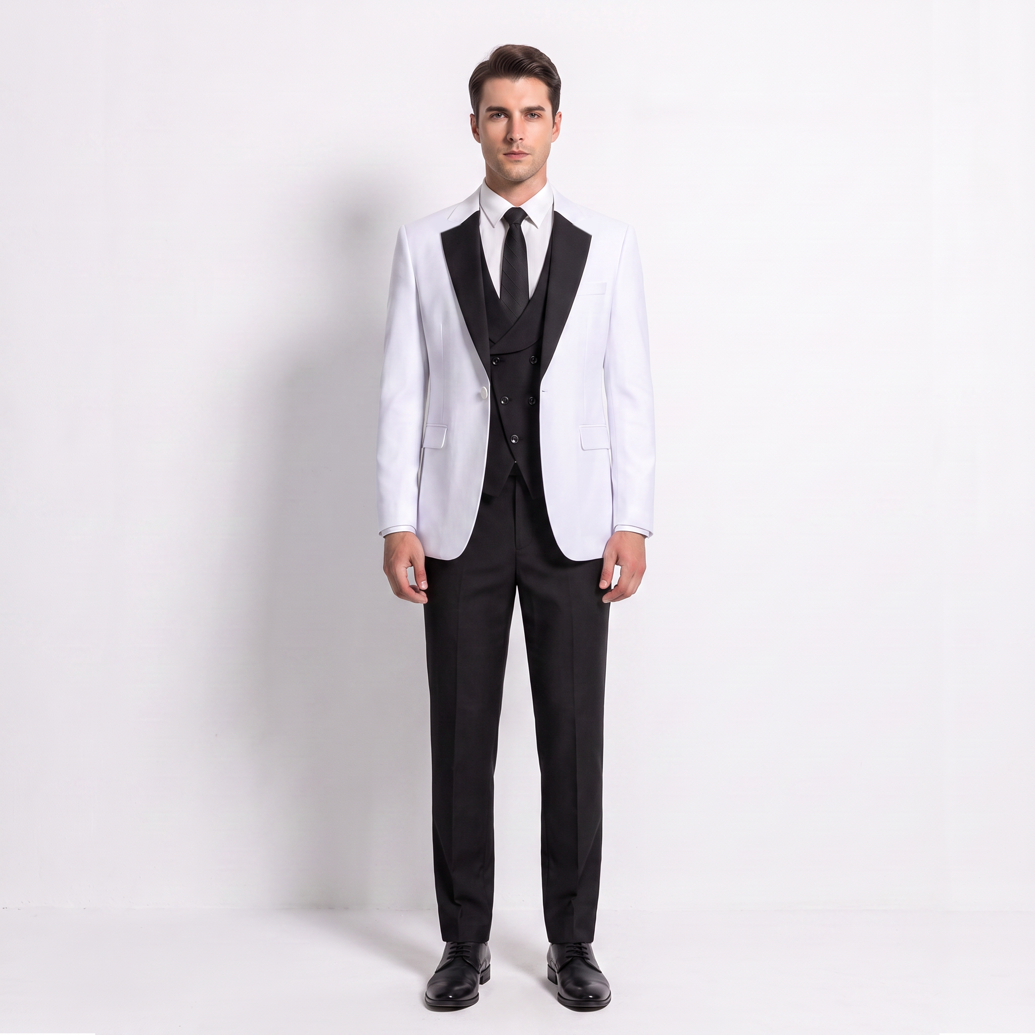 Ceehuteey Men's Suits Slim Fit 3 Pieces Notch Lapel Tuxedos (Blazer+Vest+ Pant)