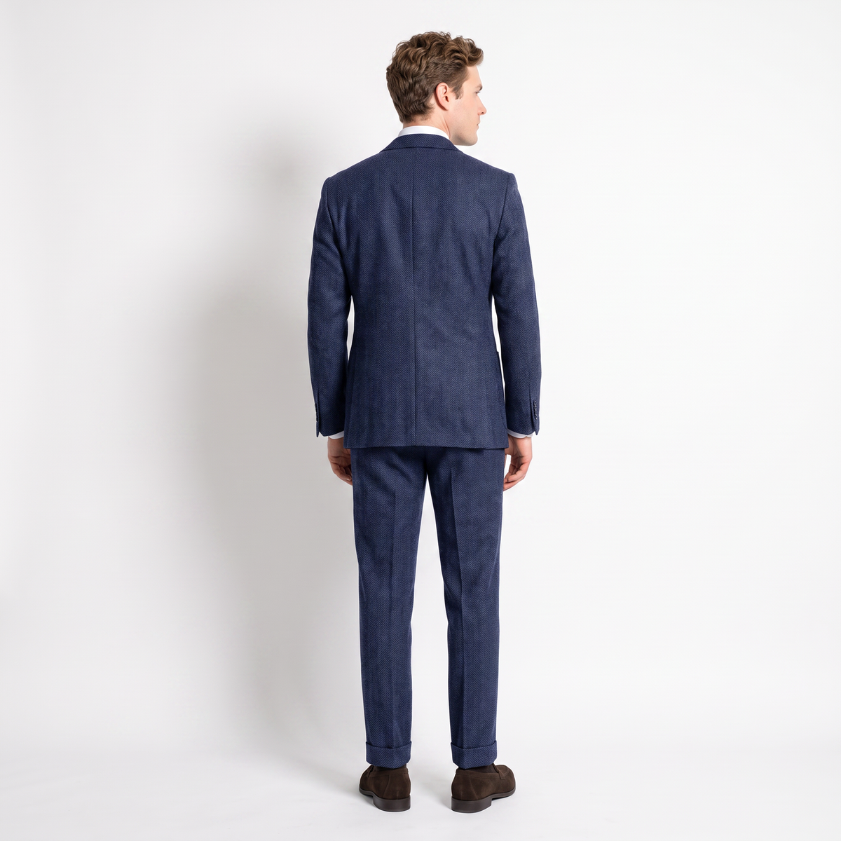 Ceehuteey 3 Pieces Men's Suit Herringbone Notch Lapel Suits (Blazer+Vest+Pants)