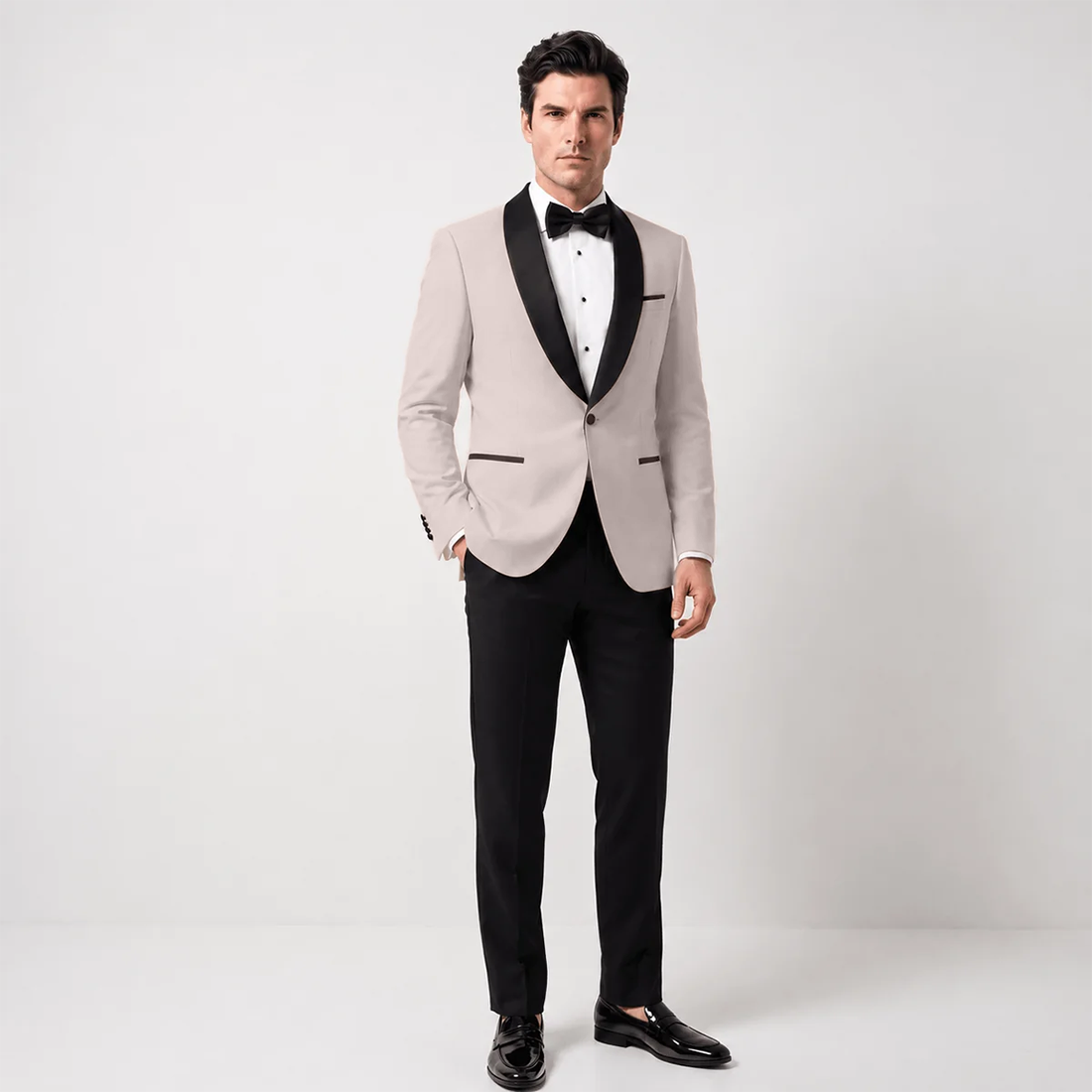 Ceehuteey Men's One Button Shawl Lapel Blazer