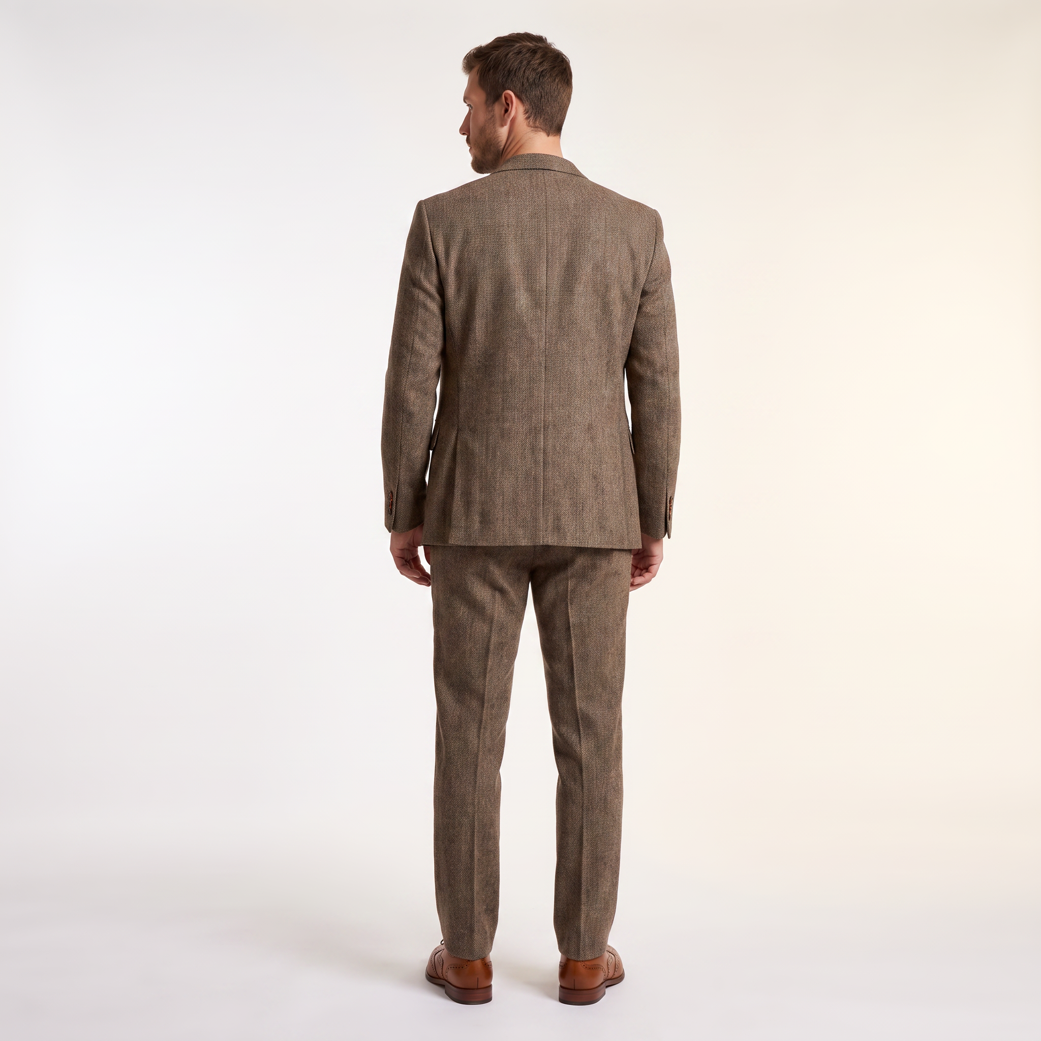 Ceehuteey 3 Pieces Men's Suit Classic Tweed Notch Lapel Suits Prom(Blazer+Vest+Pants)