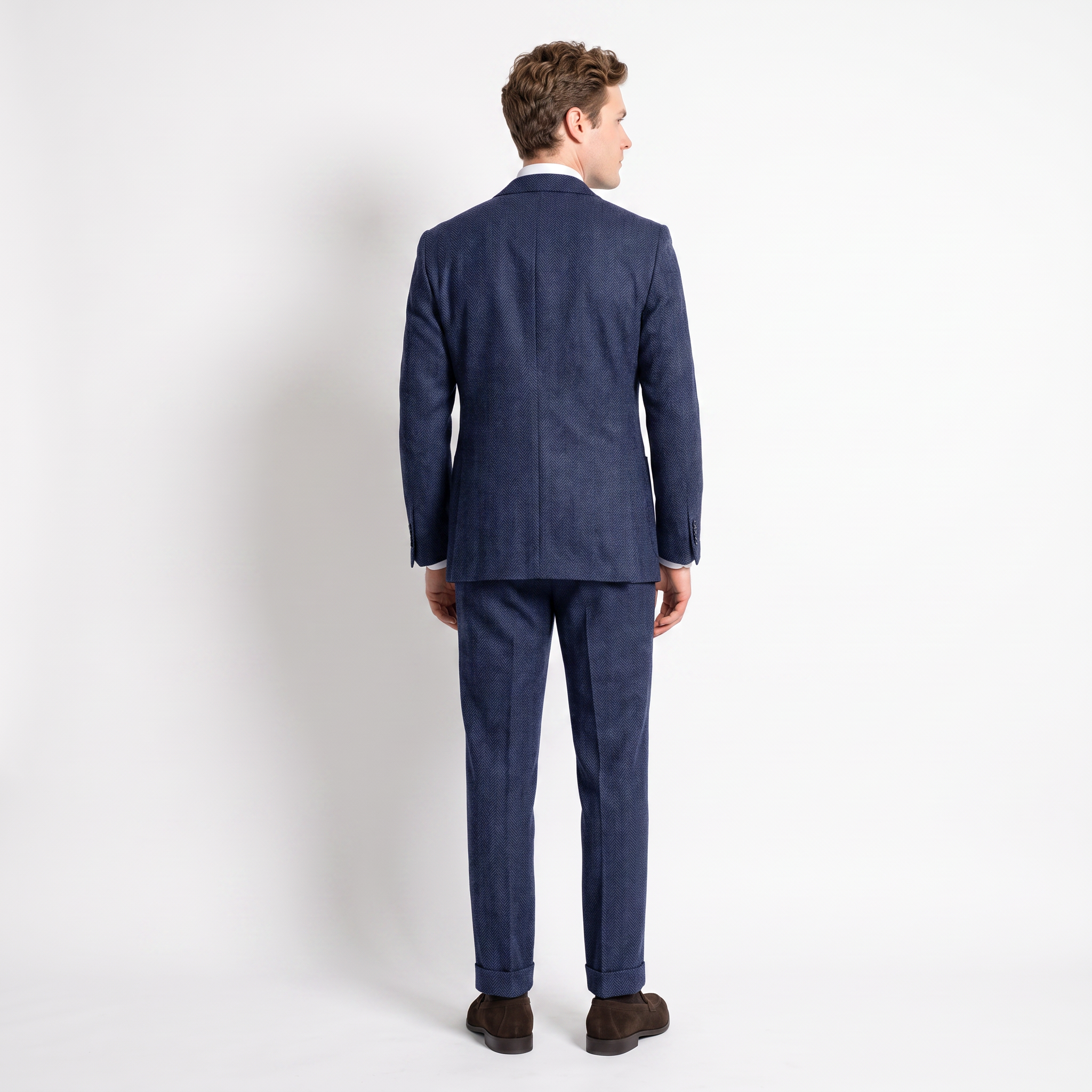 Ceehuteey 3 Pieces Mens Suit Herringbone Notch Lapel Suits (Blazer+Vest+Pants)