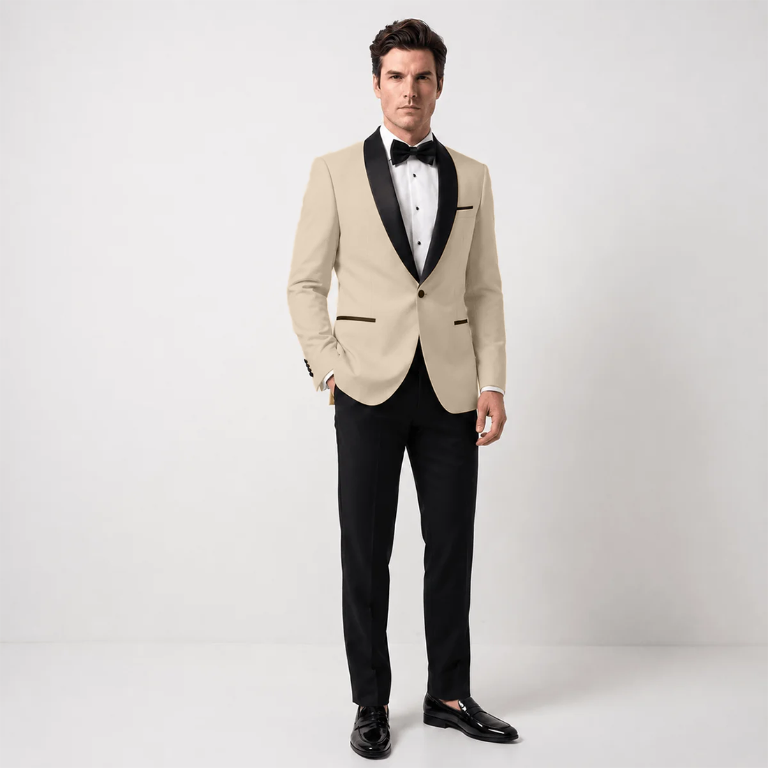 Ceehuteey Men's One Button Shawl Lapel Blazer