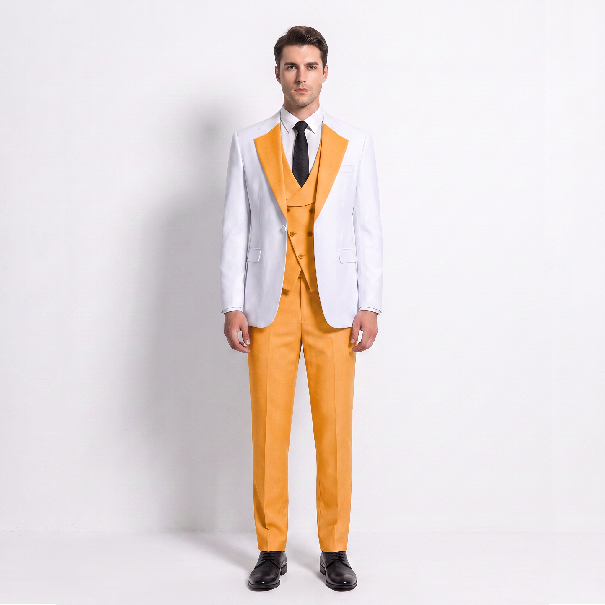Ceehuteey Men's Suits Slim Fit 3 Pieces Notch Lapel Tuxedos (Blazer+Vest+ Pant)
