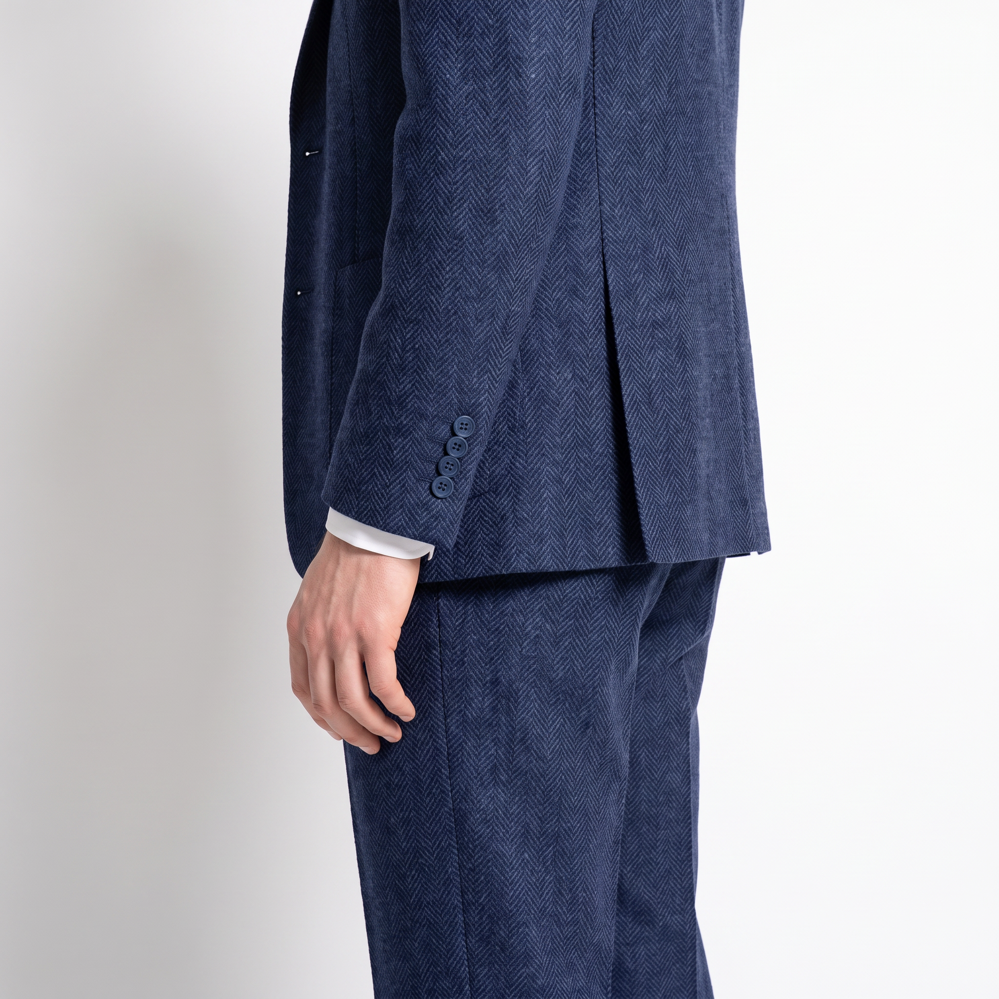 Ceehuteey 3 Pieces Mens Suit Herringbone Notch Lapel Suits (Blazer+Vest+Pants)