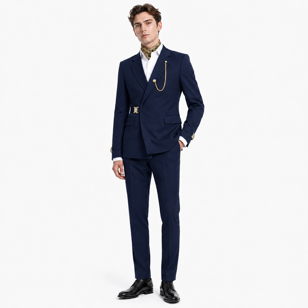 Ceehuteey Men's 2 Piece Suit with Metal Clasp Suit Stylish Suit Set