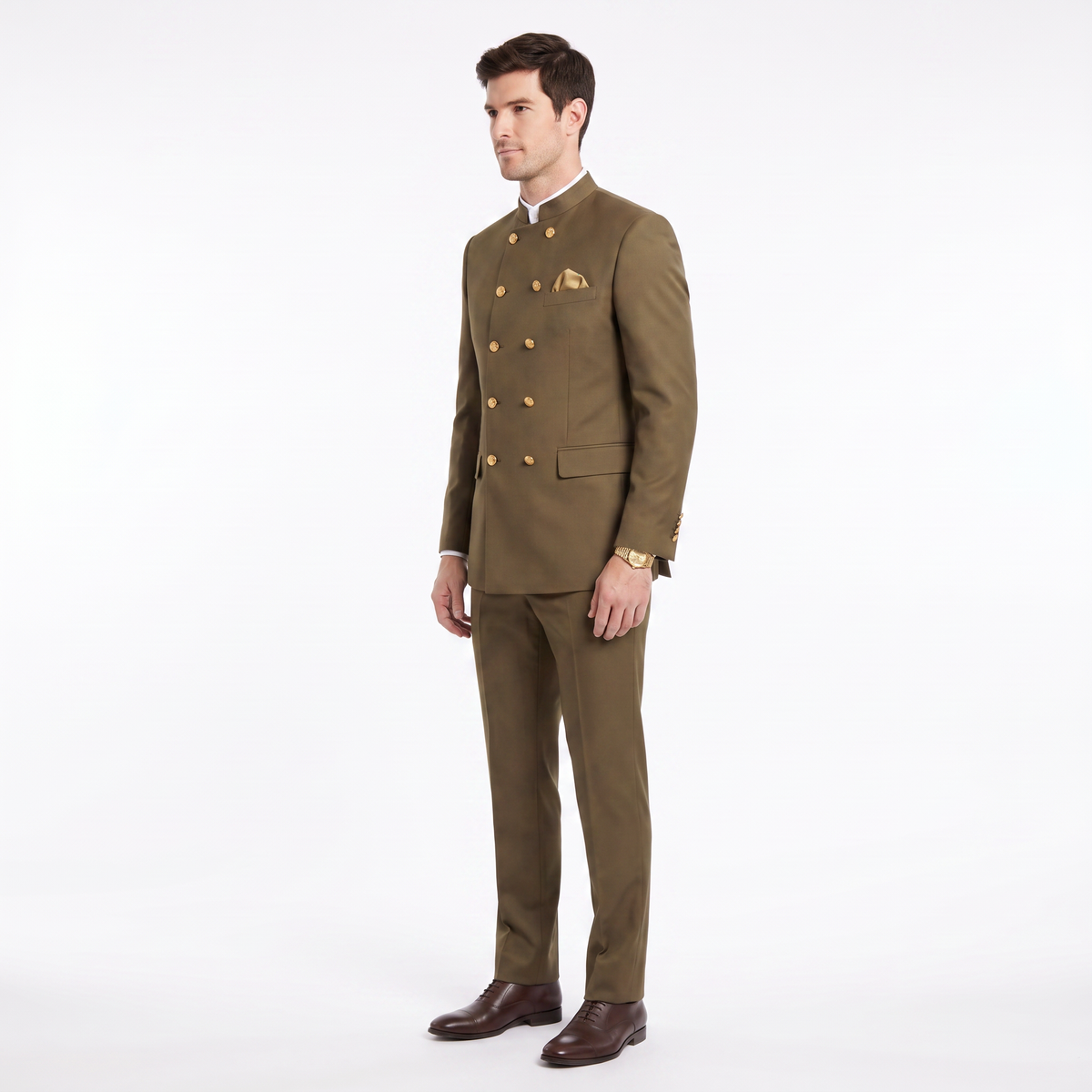 Ceehuteey Men's 2 Pieces With Metal Clasp Classic Vintage Double Breasted Suits (Blazer+Pants)