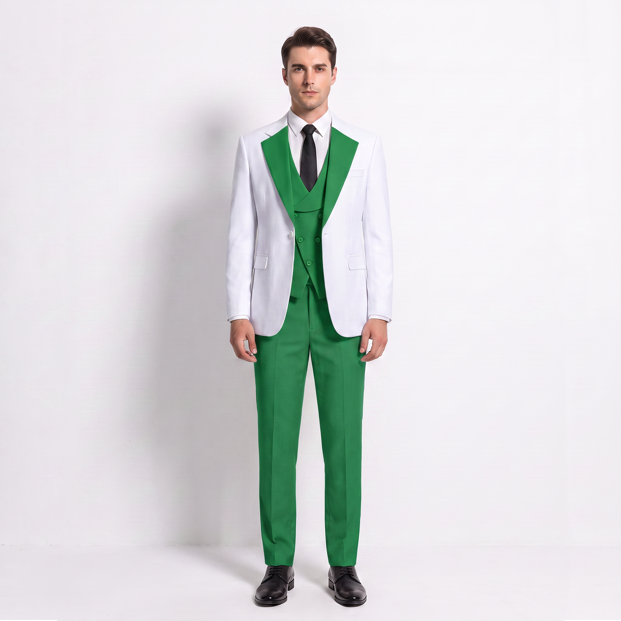 Ceehuteey Men's Suits Slim Fit 3 Pieces Notch Lapel Tuxedos (Blazer+Vest+ Pant)