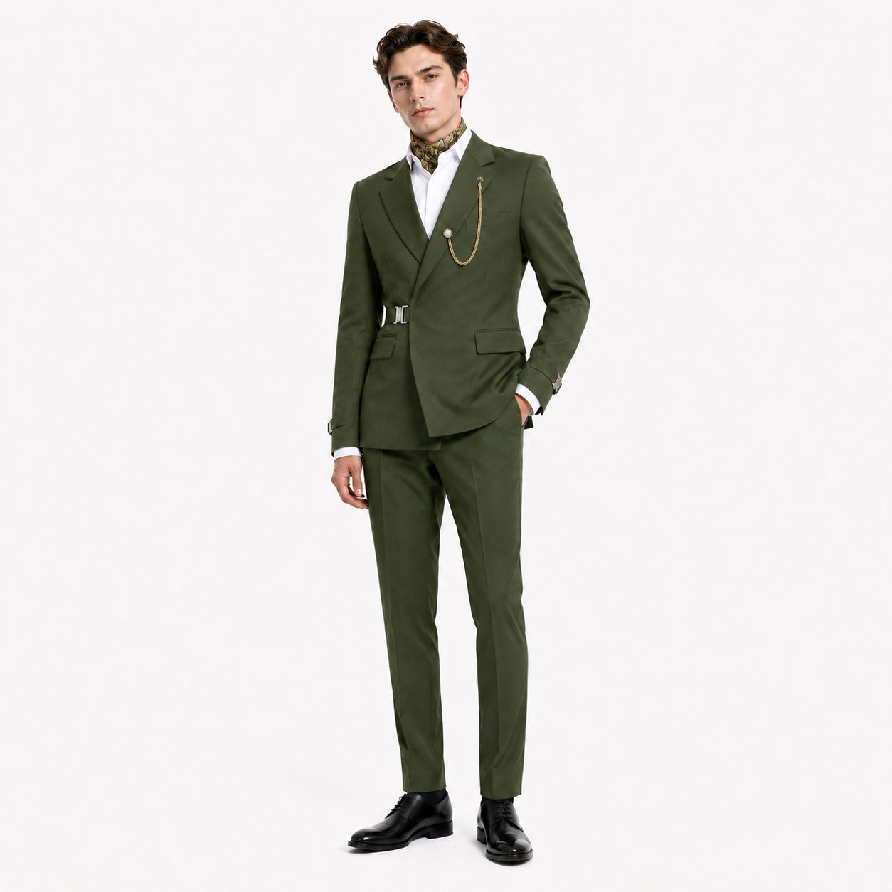 Ceehuteey Men's 2 Piece Suit with Metal Clasp Suit Stylish Suit Set